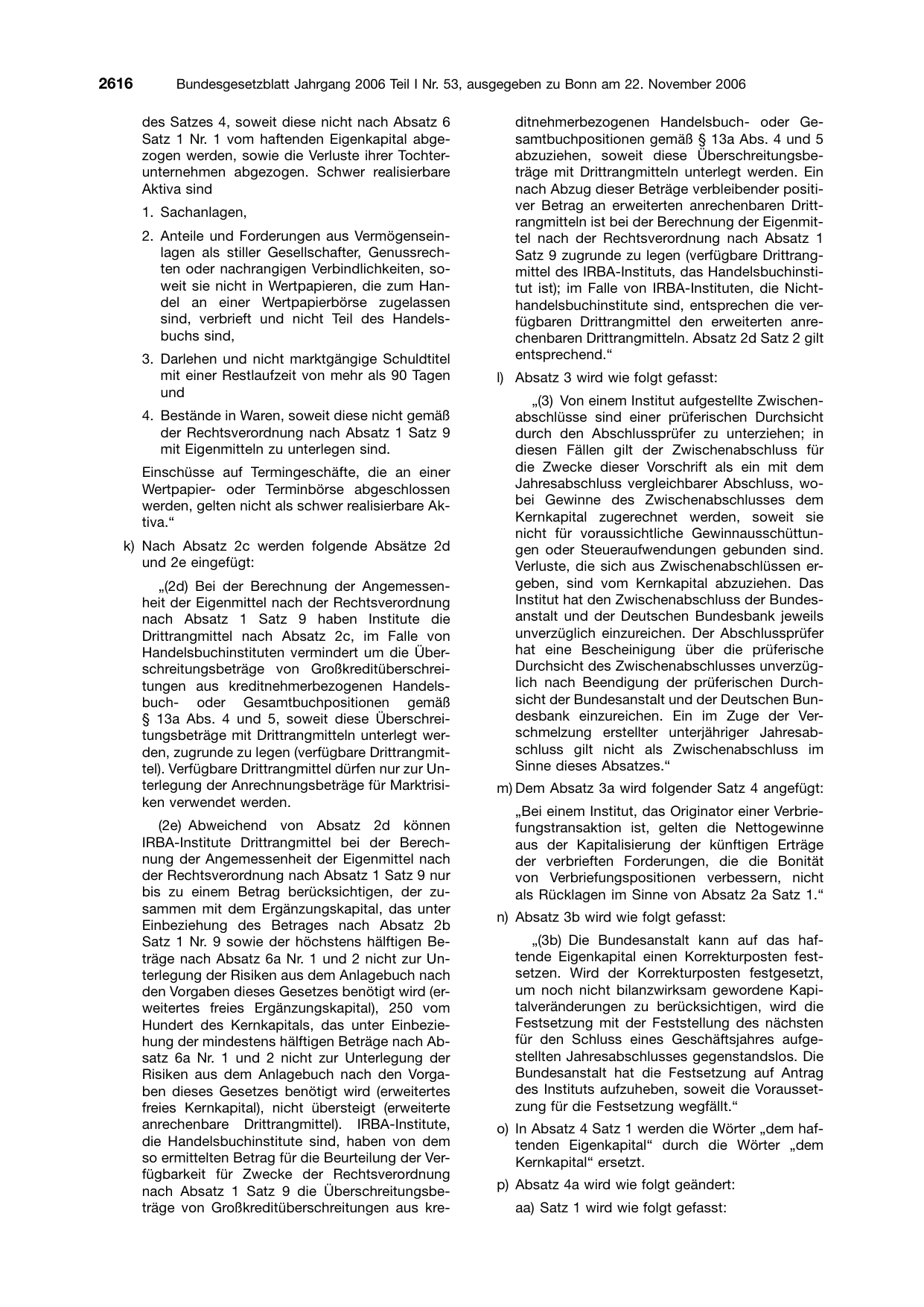BGBl. 2006, Seite 2616 — Originalseite als Abbildung