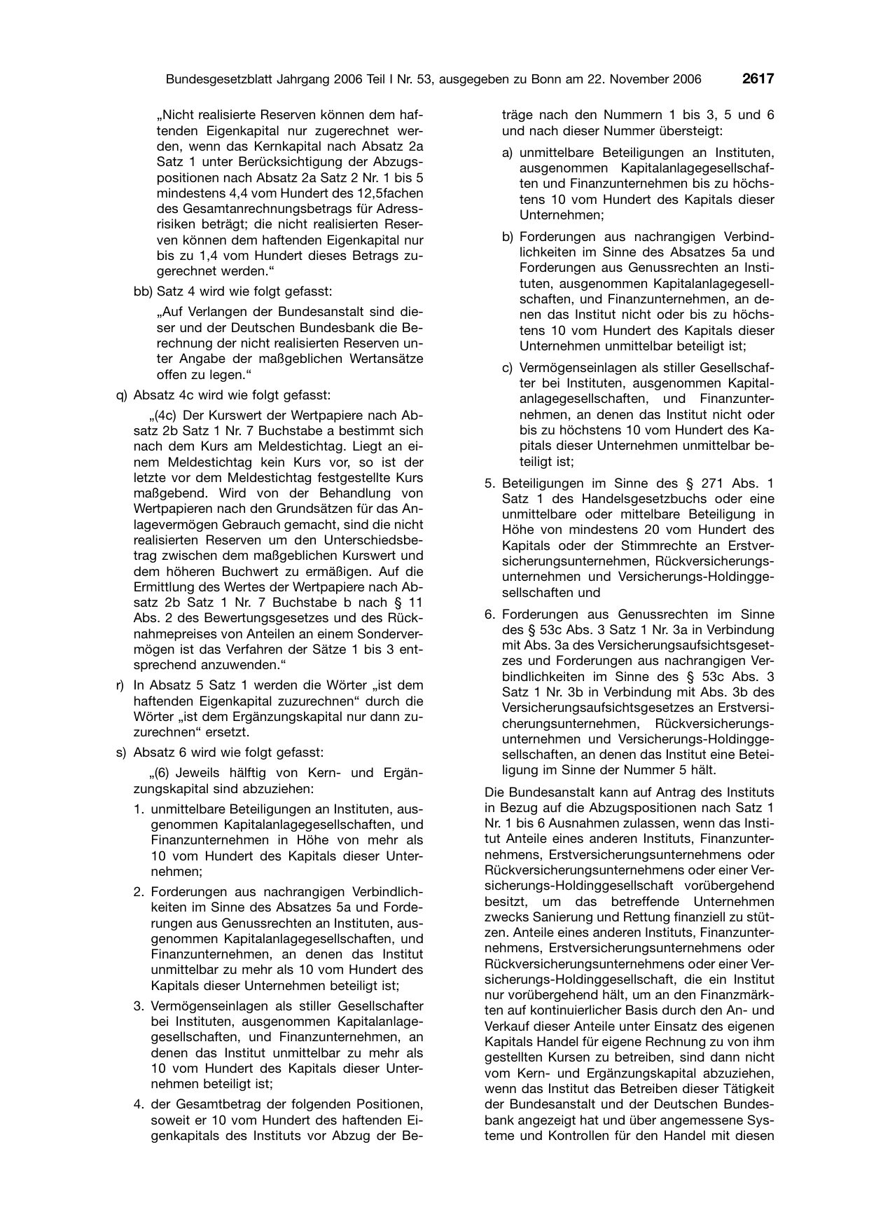 BGBl. 2006, Seite 2617 — Originalseite als Abbildung