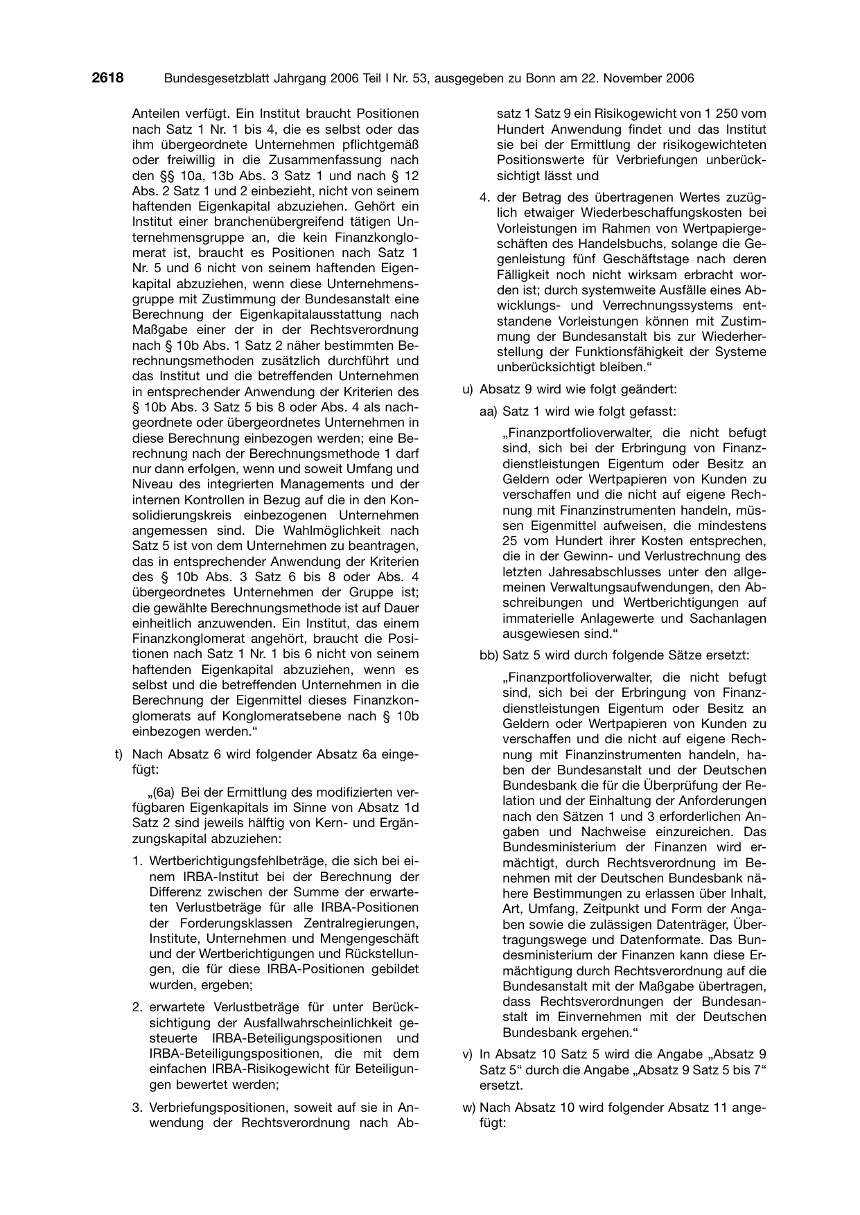 BGBl. 2006, Seite 2618 — Originalseite als Abbildung