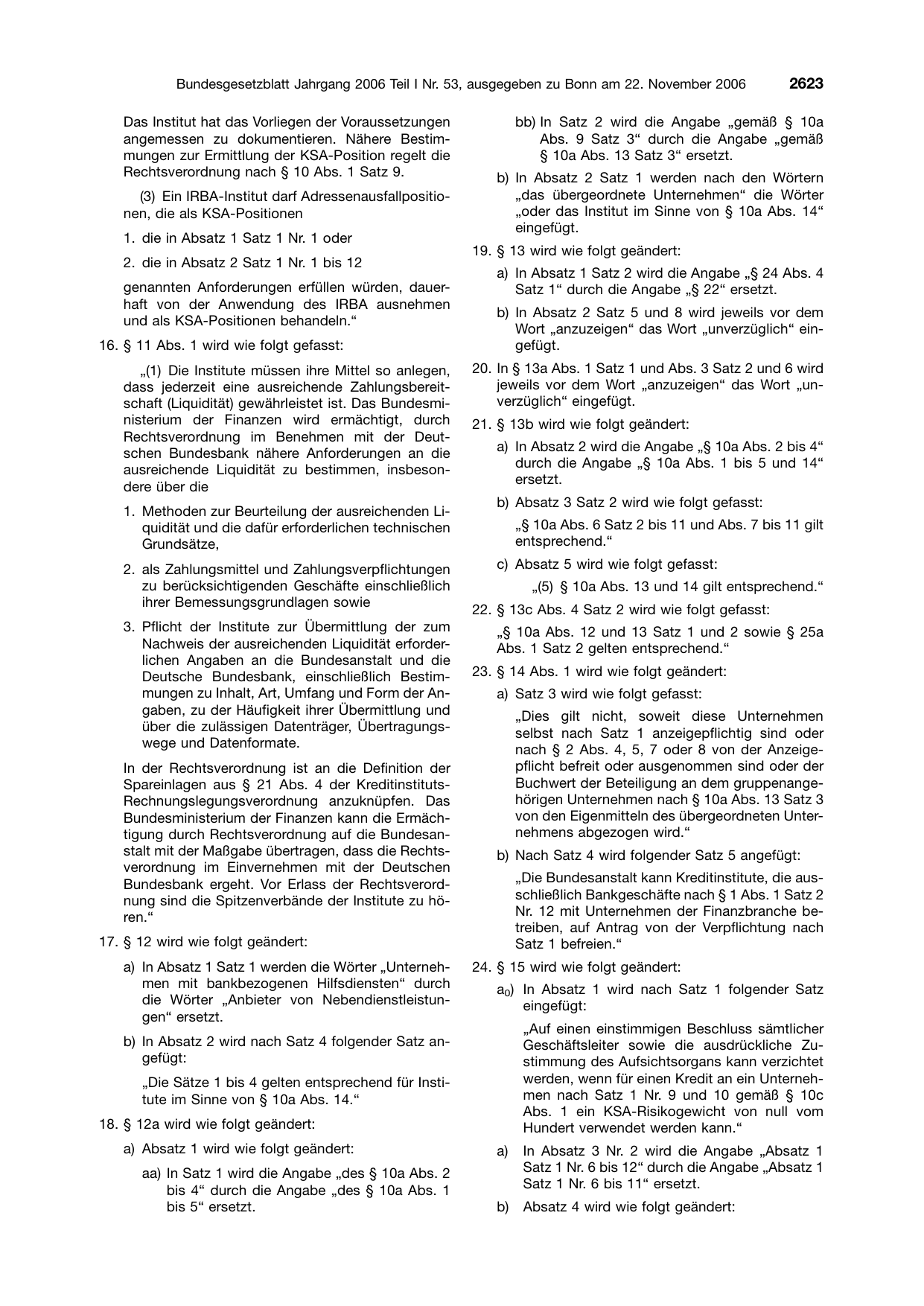 BGBl. 2006, Seite 2623 — Originalseite als Abbildung