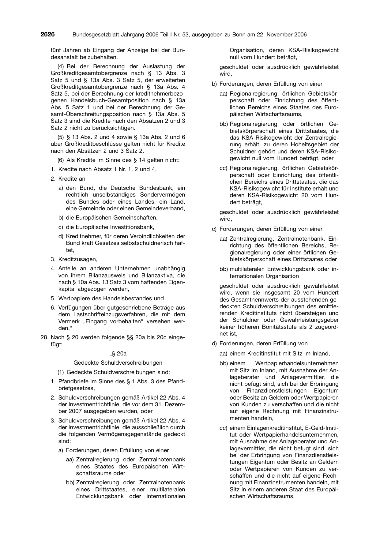 BGBl. 2006, Seite 2626 — Originalseite als Abbildung
