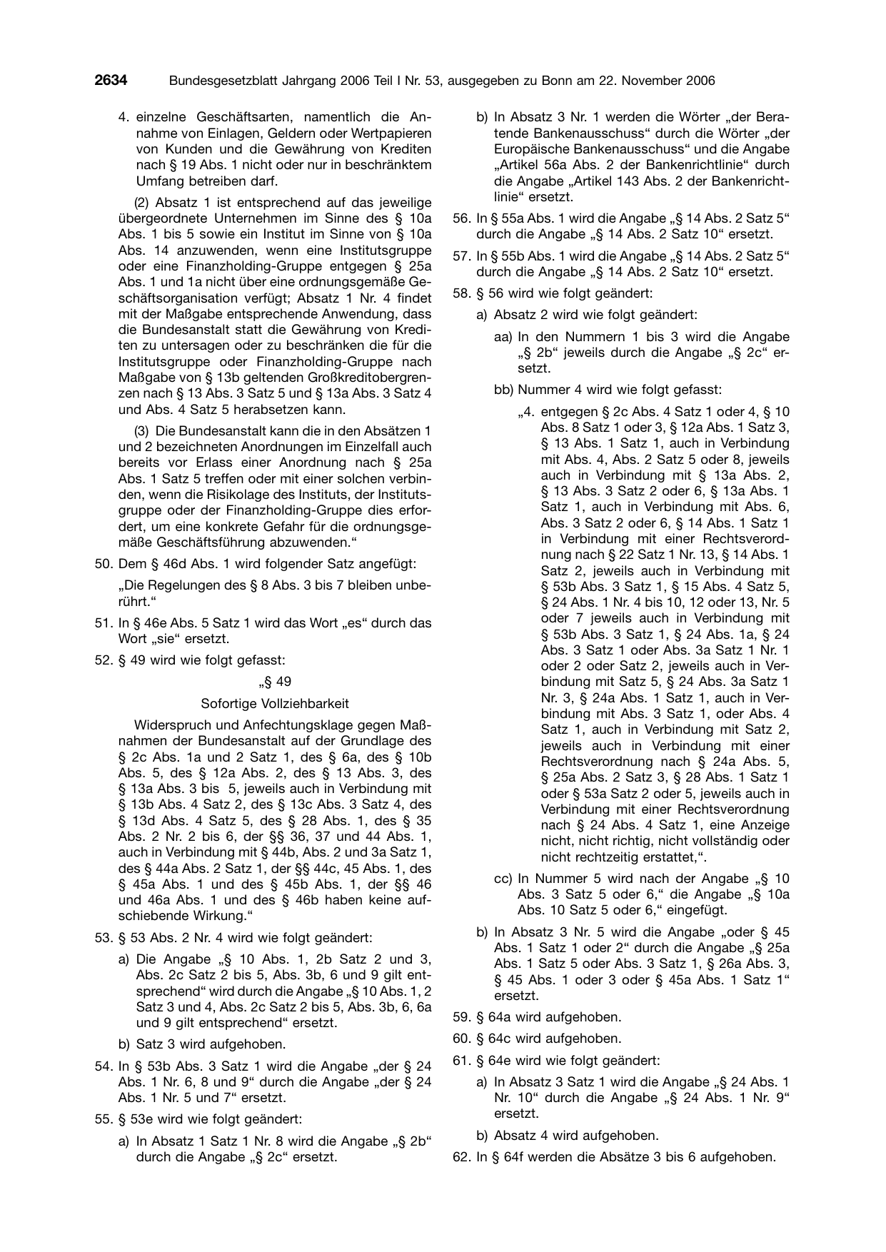 BGBl. 2006, Seite 2634 — Originalseite als Abbildung