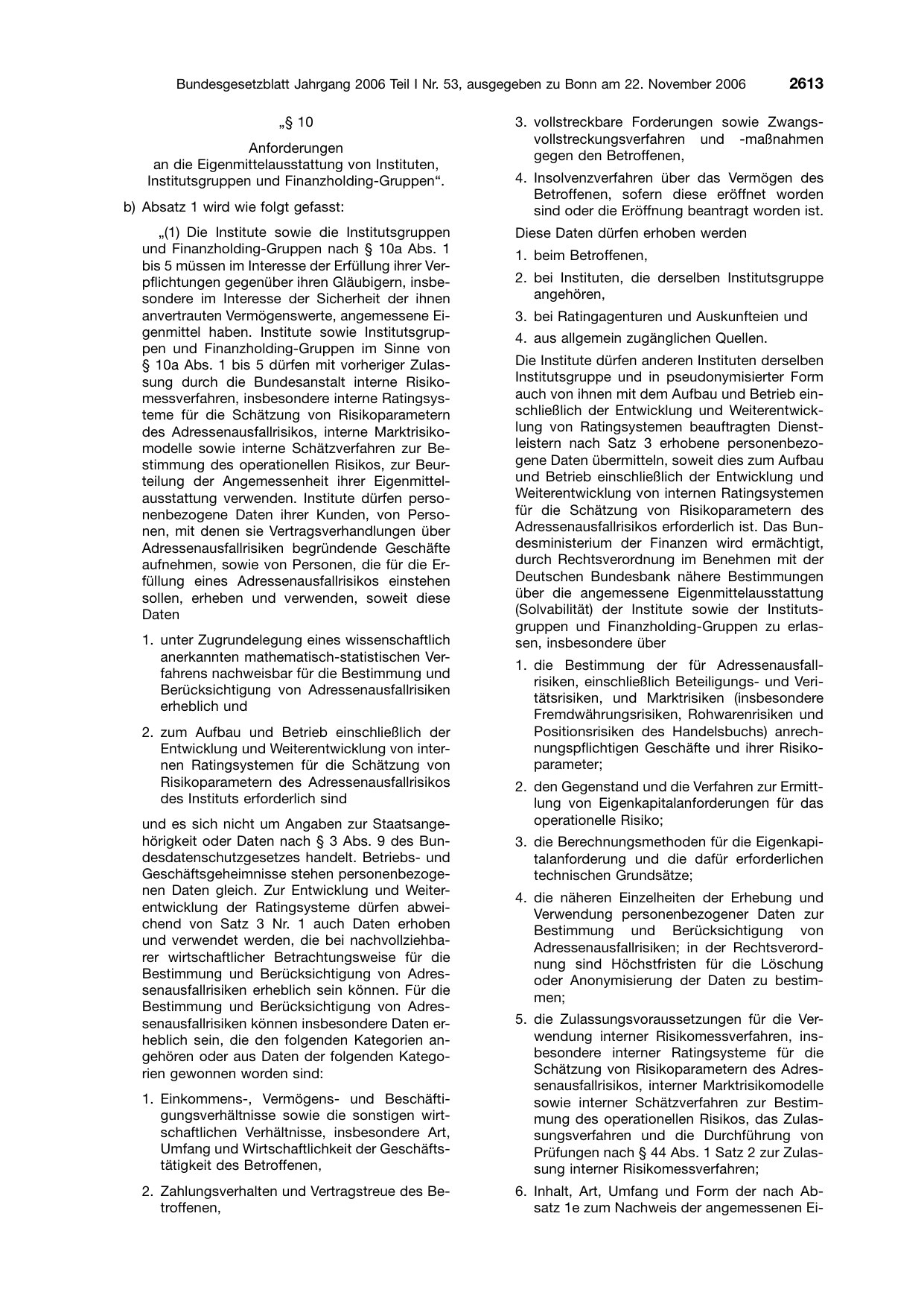 BGBl. 2006, Seite 2613 — Originalseite als Abbildung