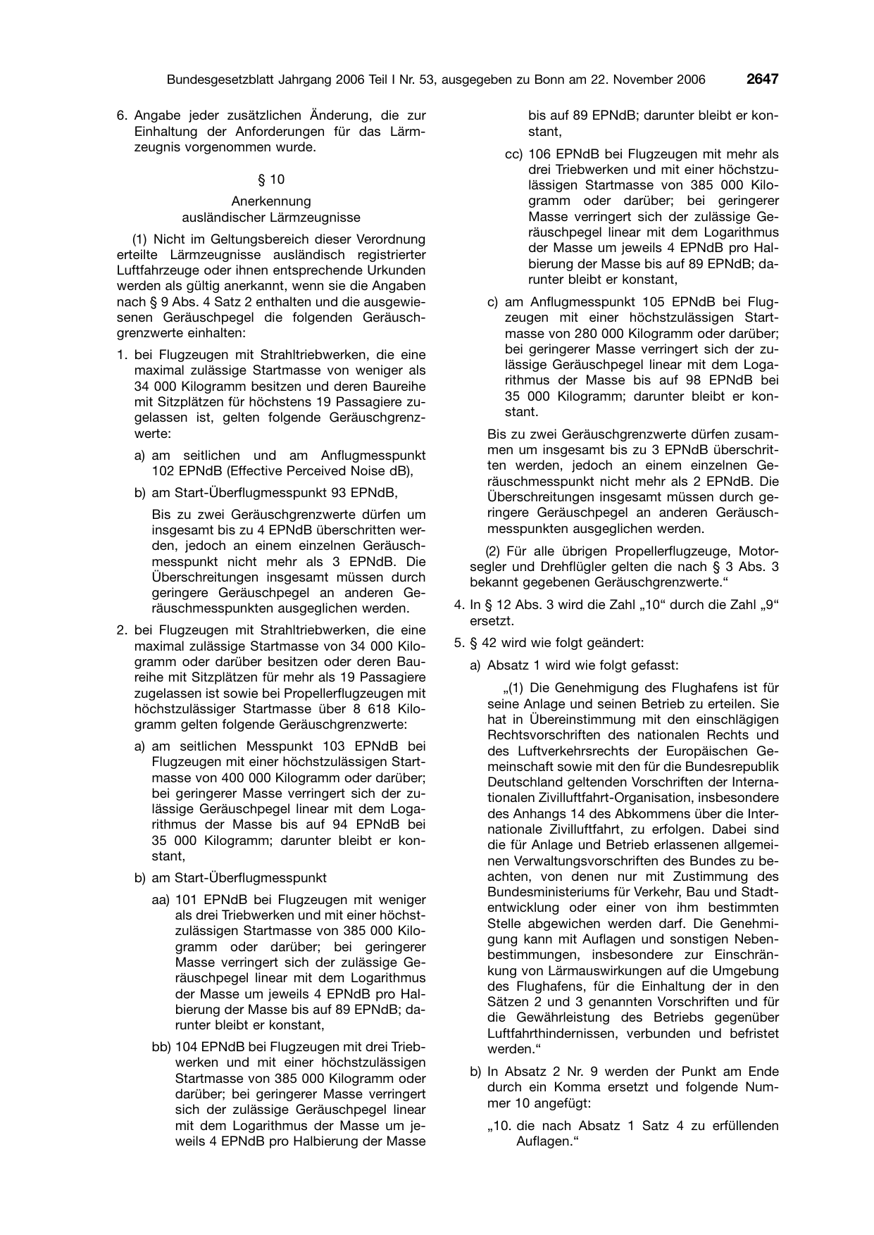 BGBl. 2006, Seite 2647 — Originalseite als Abbildung