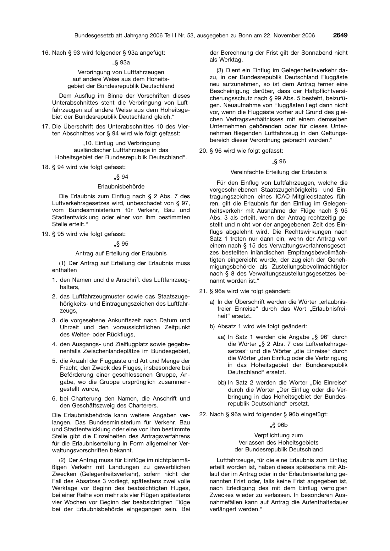 BGBl. 2006, Seite 2649 — Originalseite als Abbildung