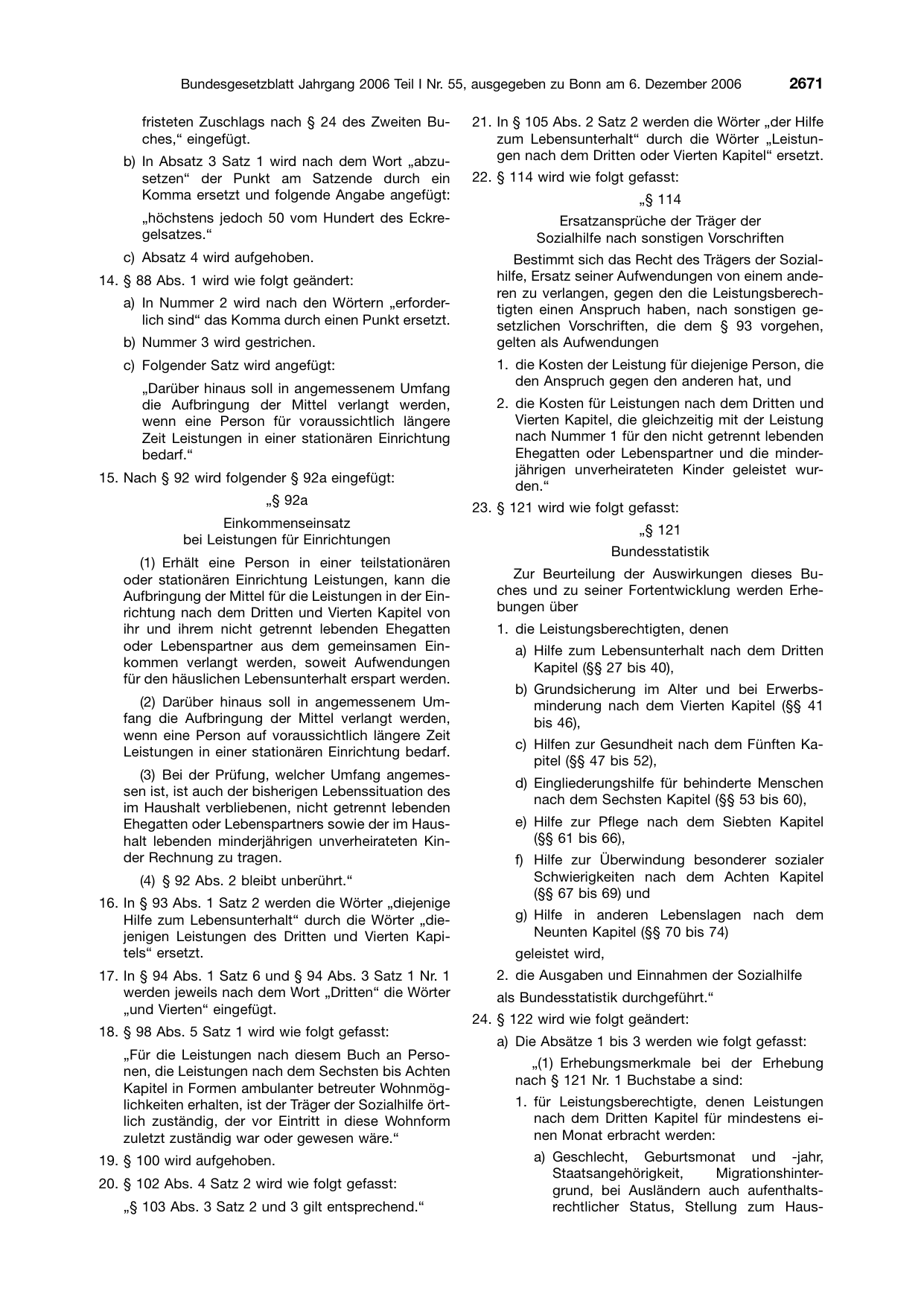 BGBl. 2006, Seite 2671 — Originalseite als Abbildung