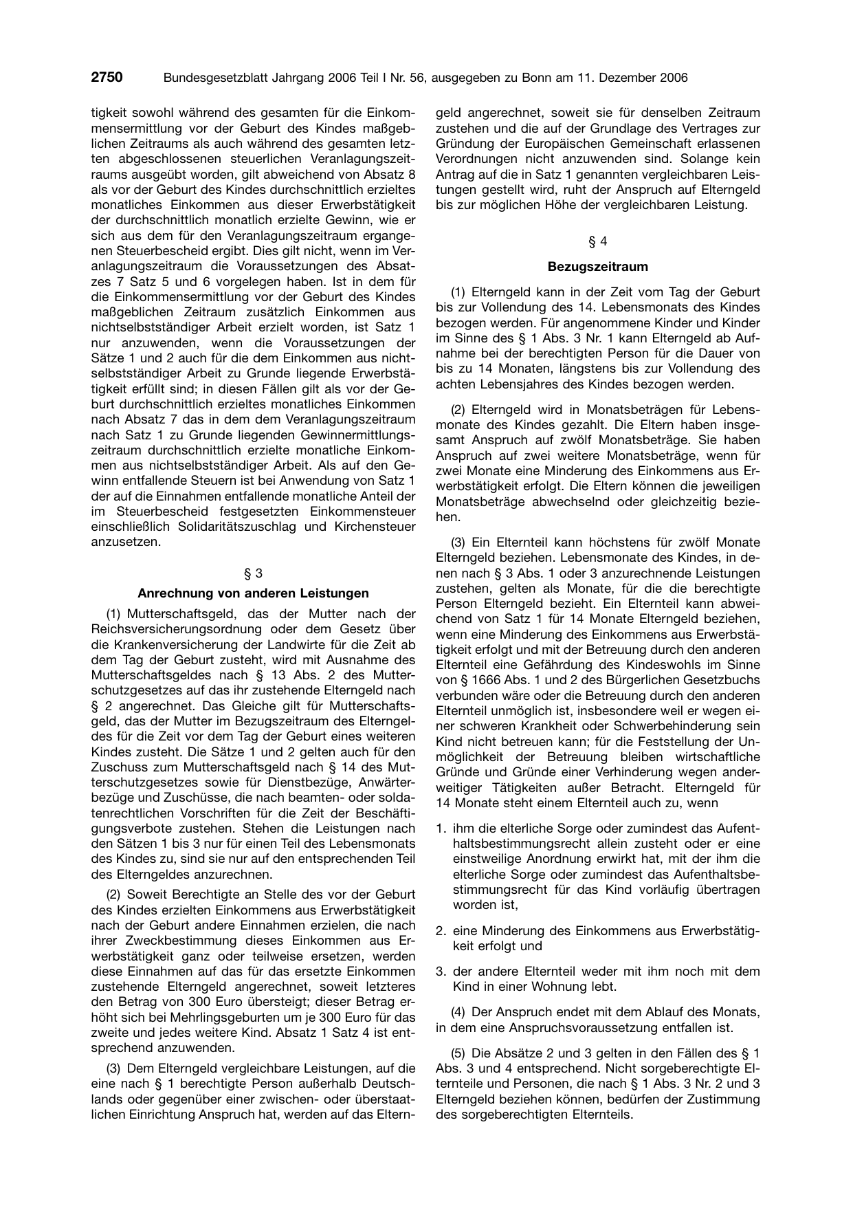 BGBl. 2006, Seite 2750 — Originalseite als Abbildung