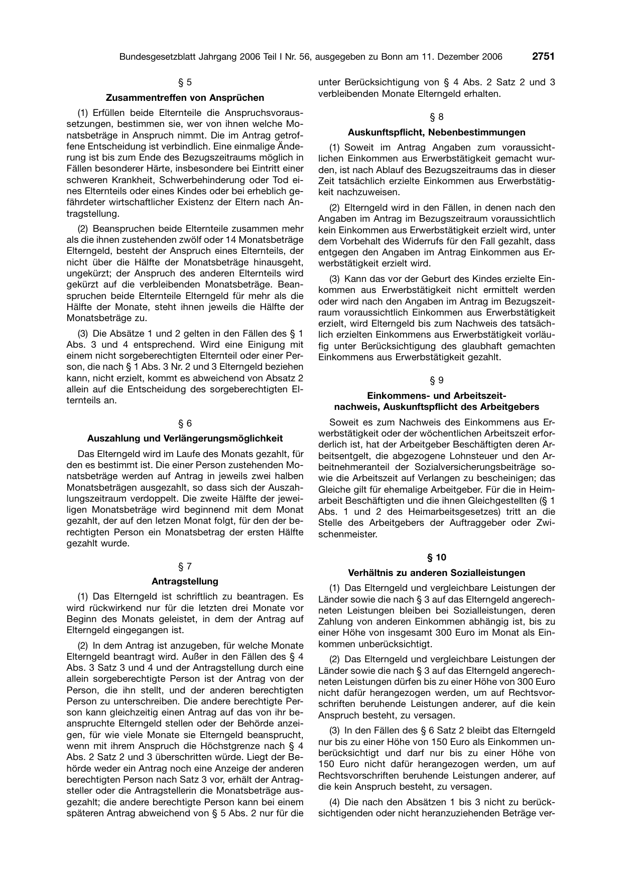 BGBl. 2006, Seite 2751 — Originalseite als Abbildung
