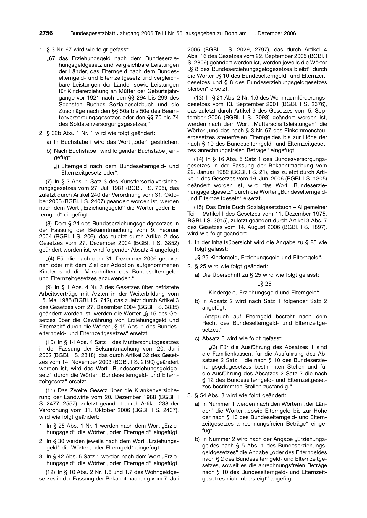 BGBl. 2006, Seite 2756 — Originalseite als Abbildung