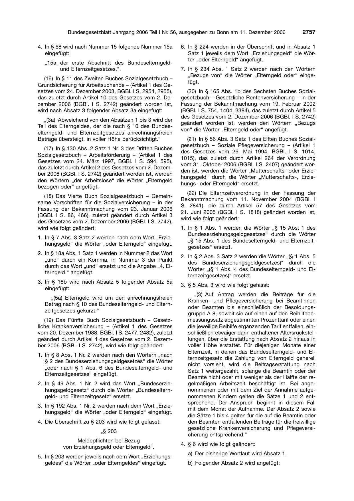 BGBl. 2006, Seite 2757 — Originalseite als Abbildung