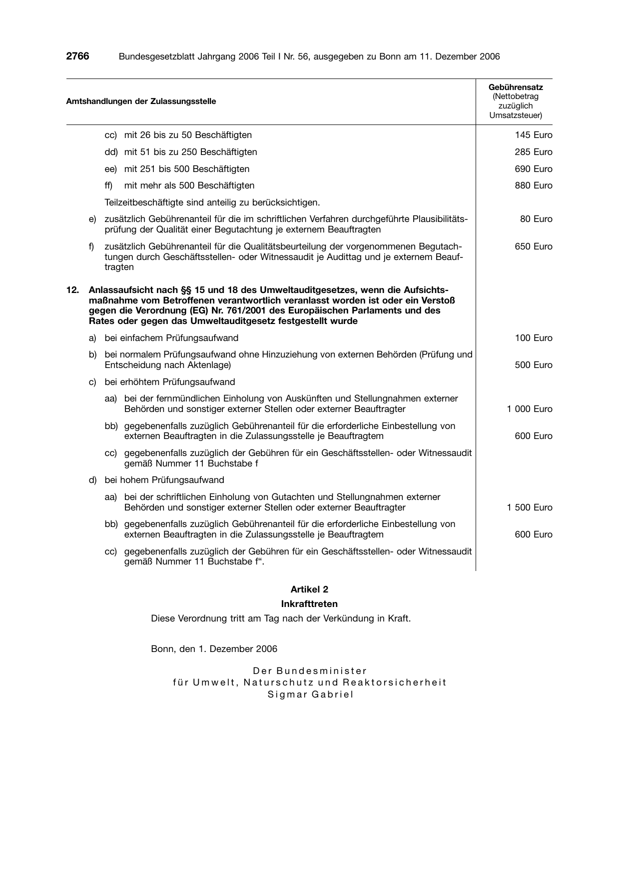 BGBl. 2006, Seite 2766 — Originalseite als Abbildung