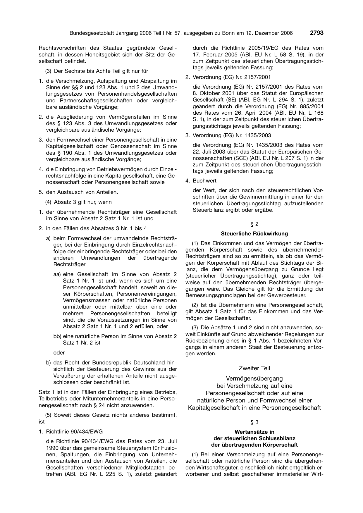 BGBl. 2006, Seite 2793 — Originalseite als Abbildung