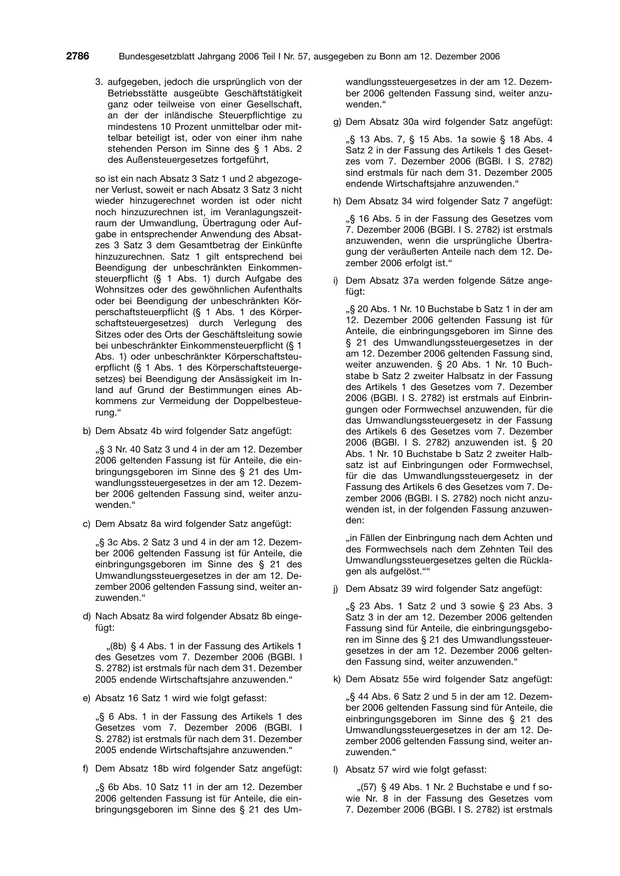 BGBl. 2006, Seite 2786 — Originalseite als Abbildung