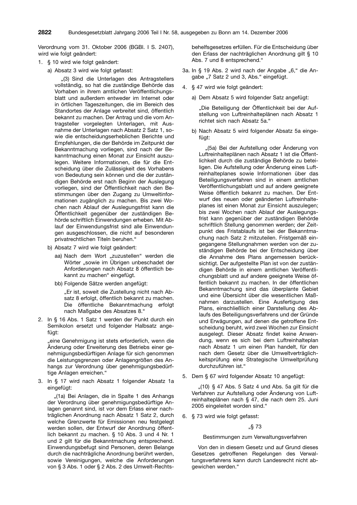 BGBl. 2006, Seite 2822 — Originalseite als Abbildung