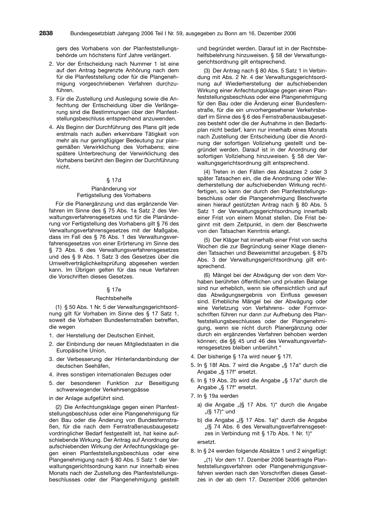BGBl. 2006, Seite 2838 — Originalseite als Abbildung