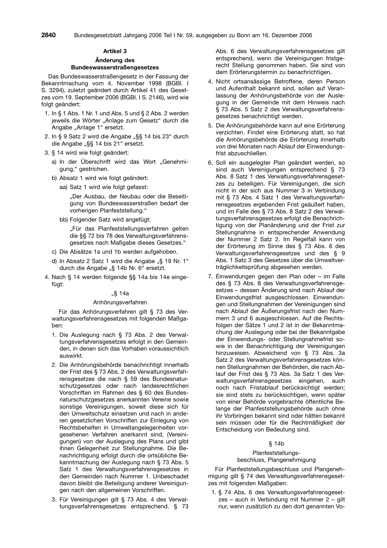 BGBl. 2006, Seite 2840 — Originalseite als Abbildung