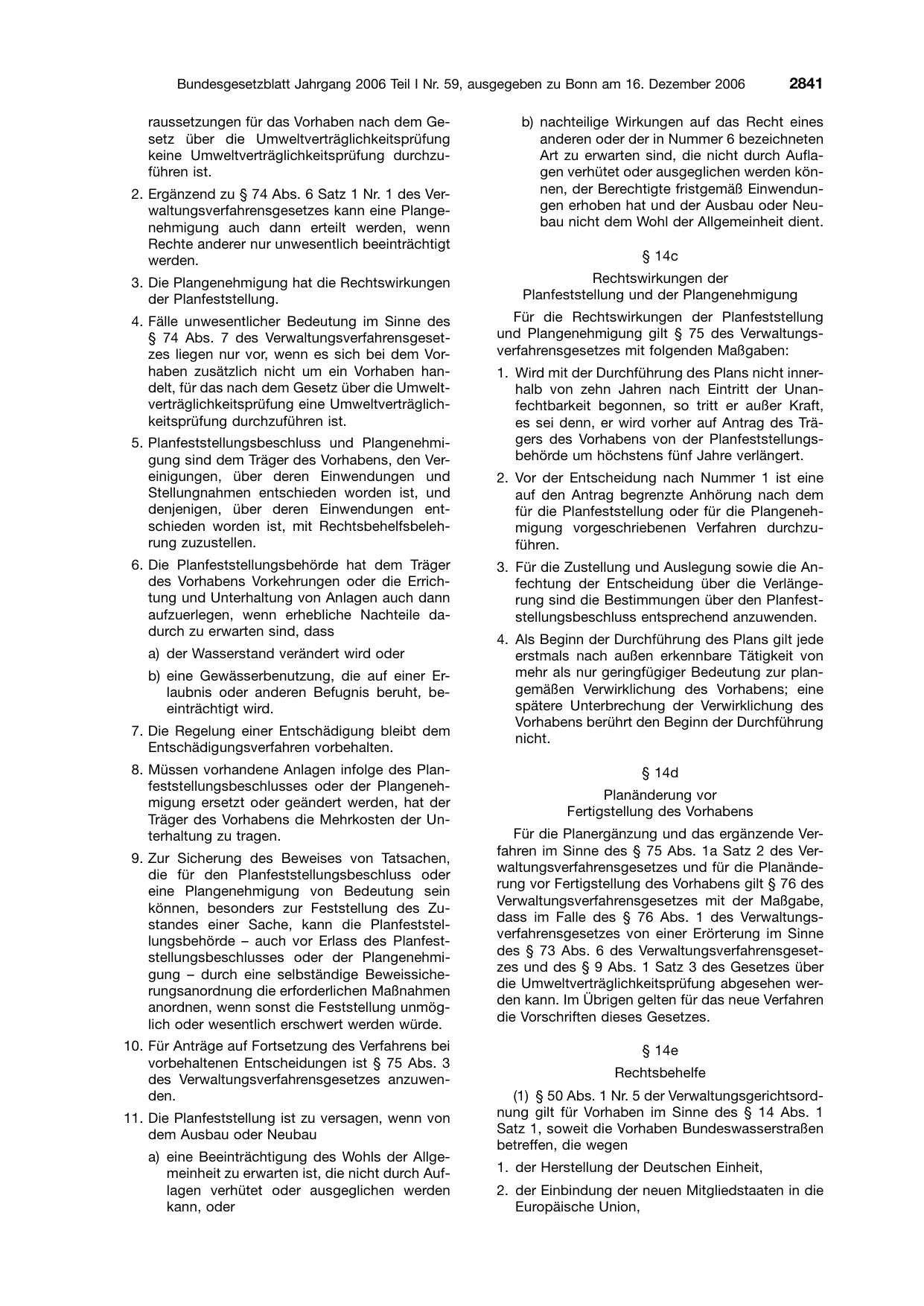 BGBl. 2006, Seite 2841 — Originalseite als Abbildung