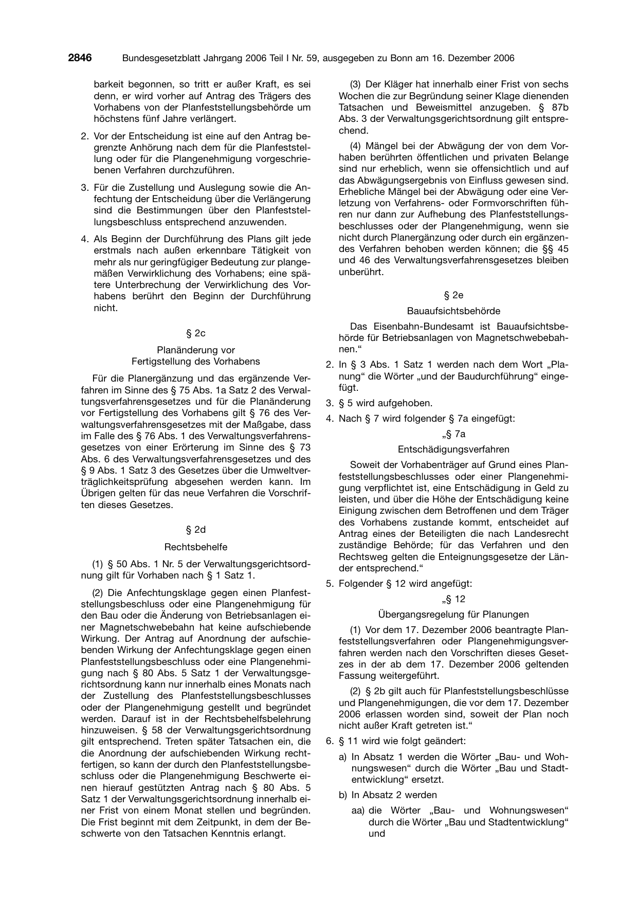 BGBl. 2006, Seite 2846 — Originalseite als Abbildung