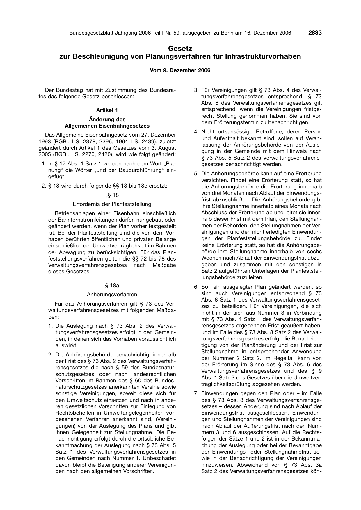 BGBl. 2006, Seite 2833 — Originalseite als Abbildung