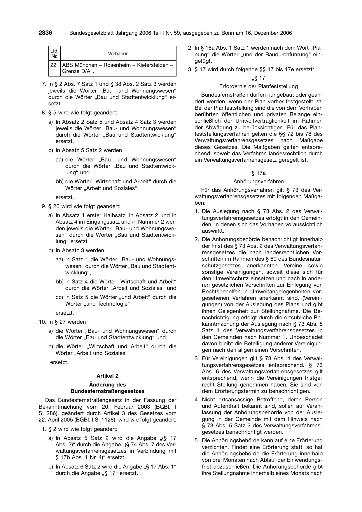 BGBl. 2006, Seite 2836 — Originalseite als Abbildung