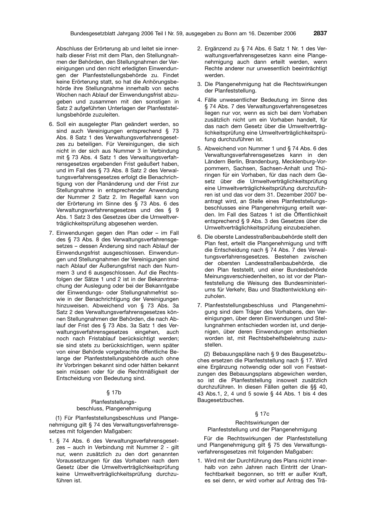 BGBl. 2006, Seite 2837 — Originalseite als Abbildung