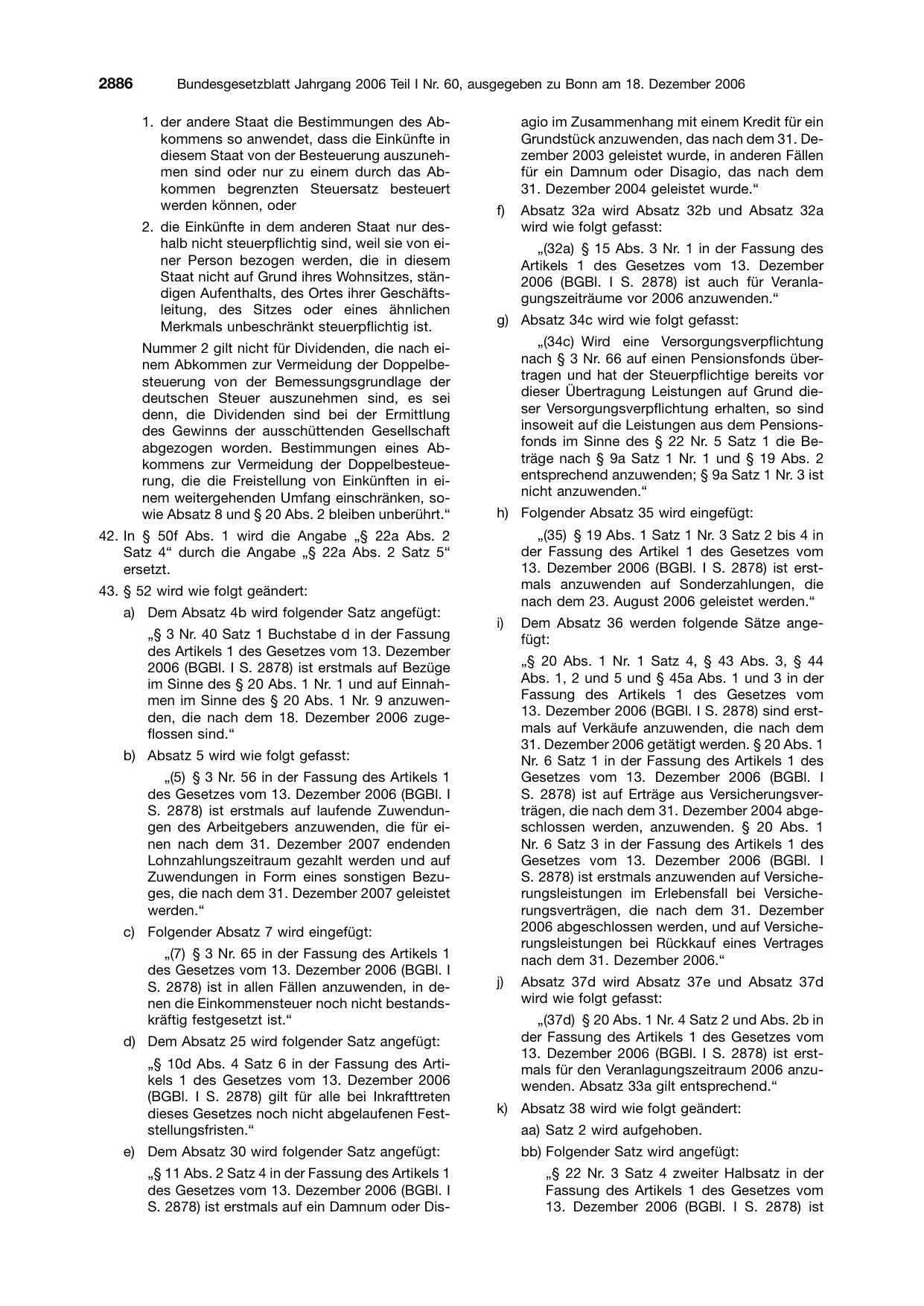 BGBl. 2006, Seite 2886 — Originalseite als Abbildung