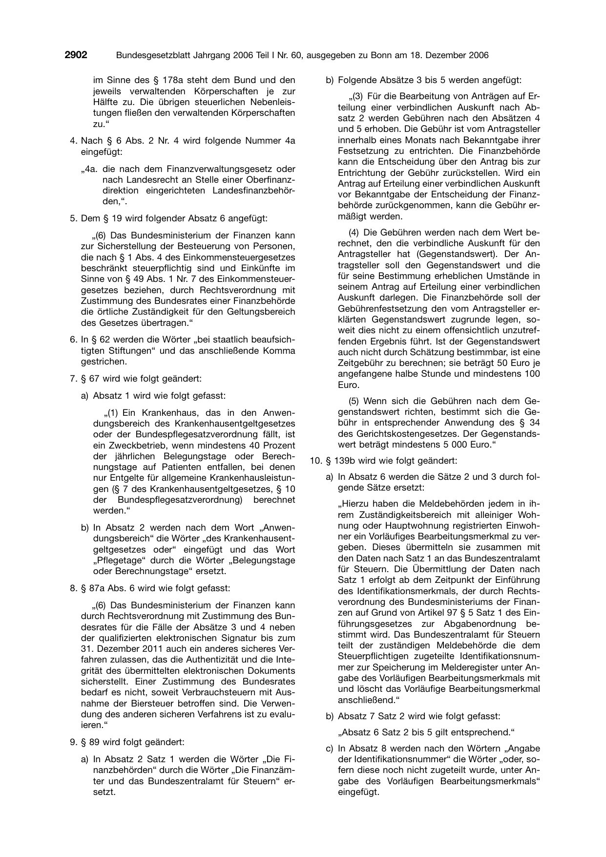 BGBl. 2006, Seite 2902 — Originalseite als Abbildung