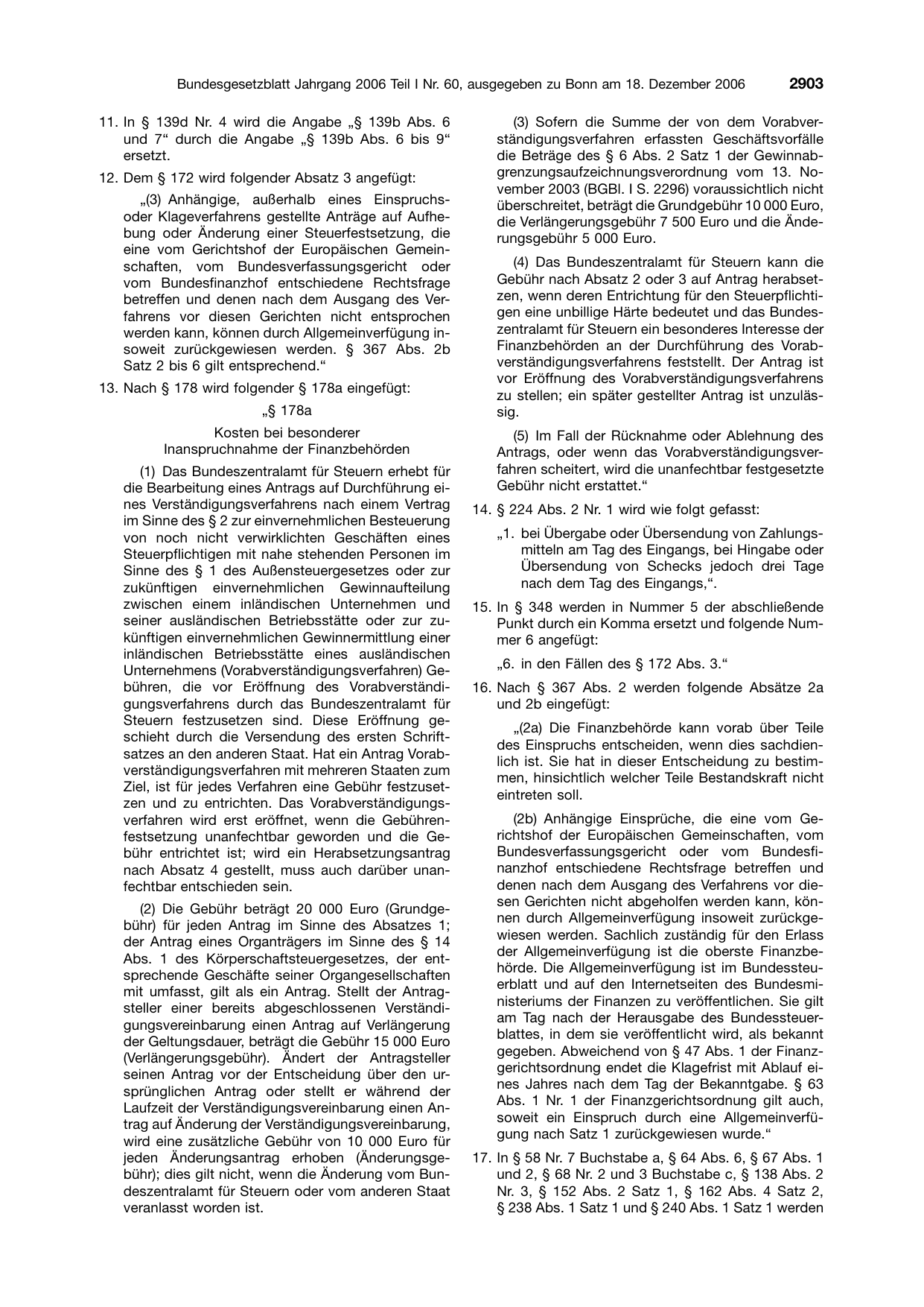 BGBl. 2006, Seite 2903 — Originalseite als Abbildung