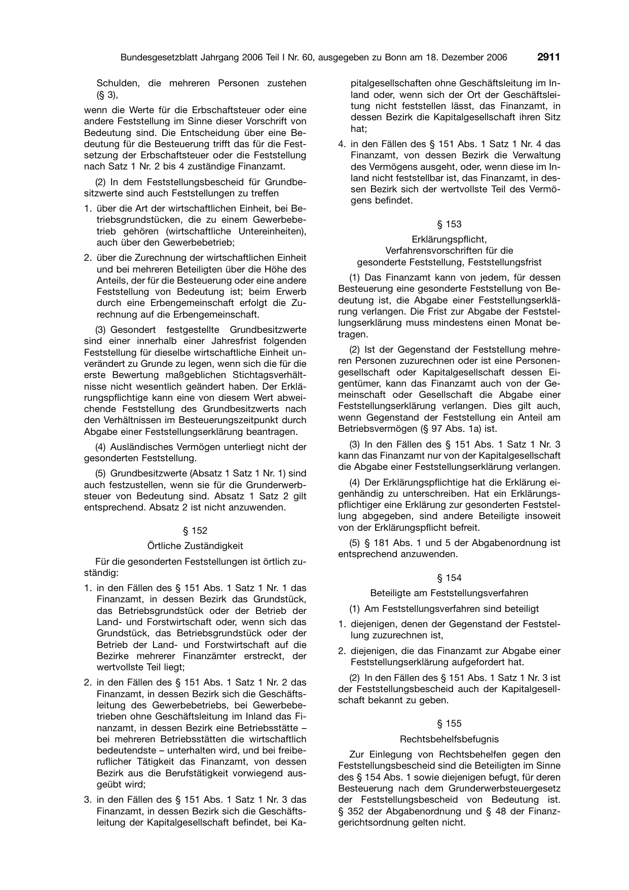 BGBl. 2006, Seite 2911 — Originalseite als Abbildung