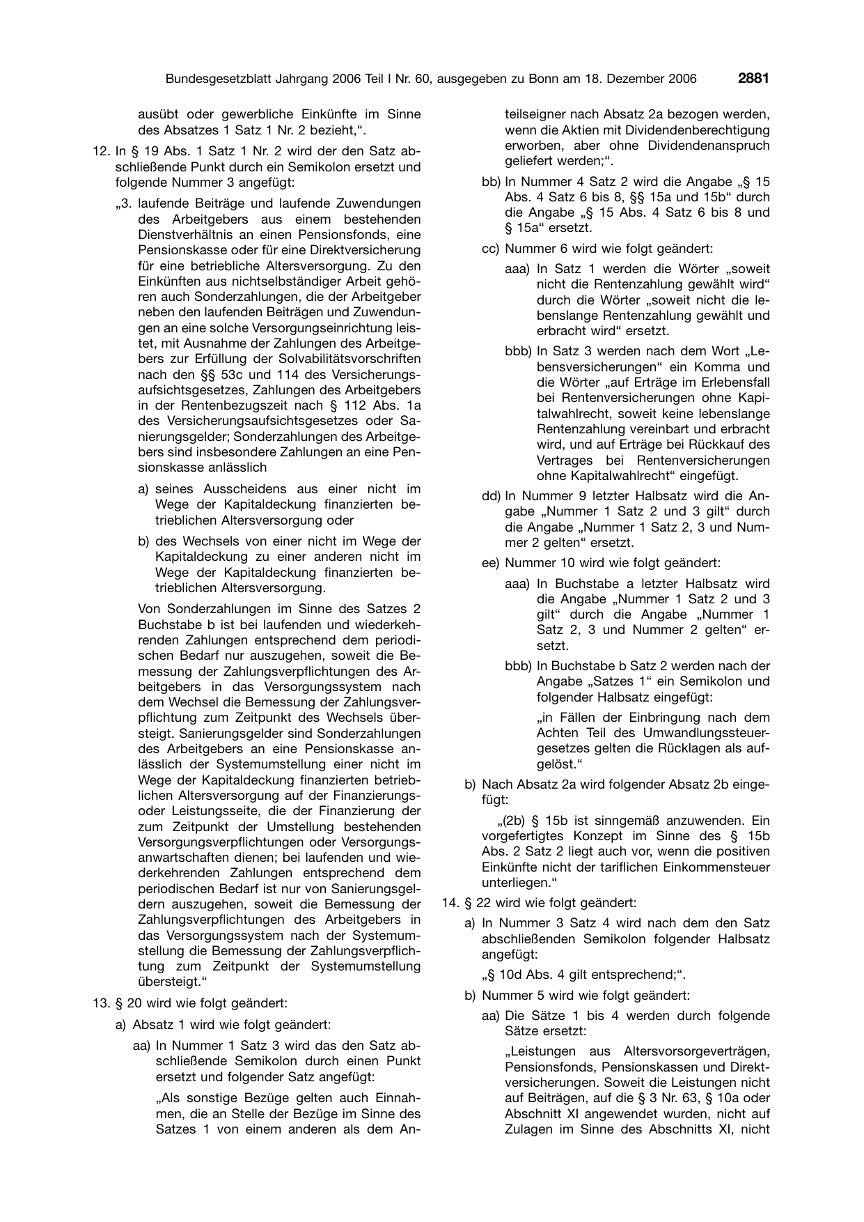 BGBl. 2006, Seite 2881 — Originalseite als Abbildung