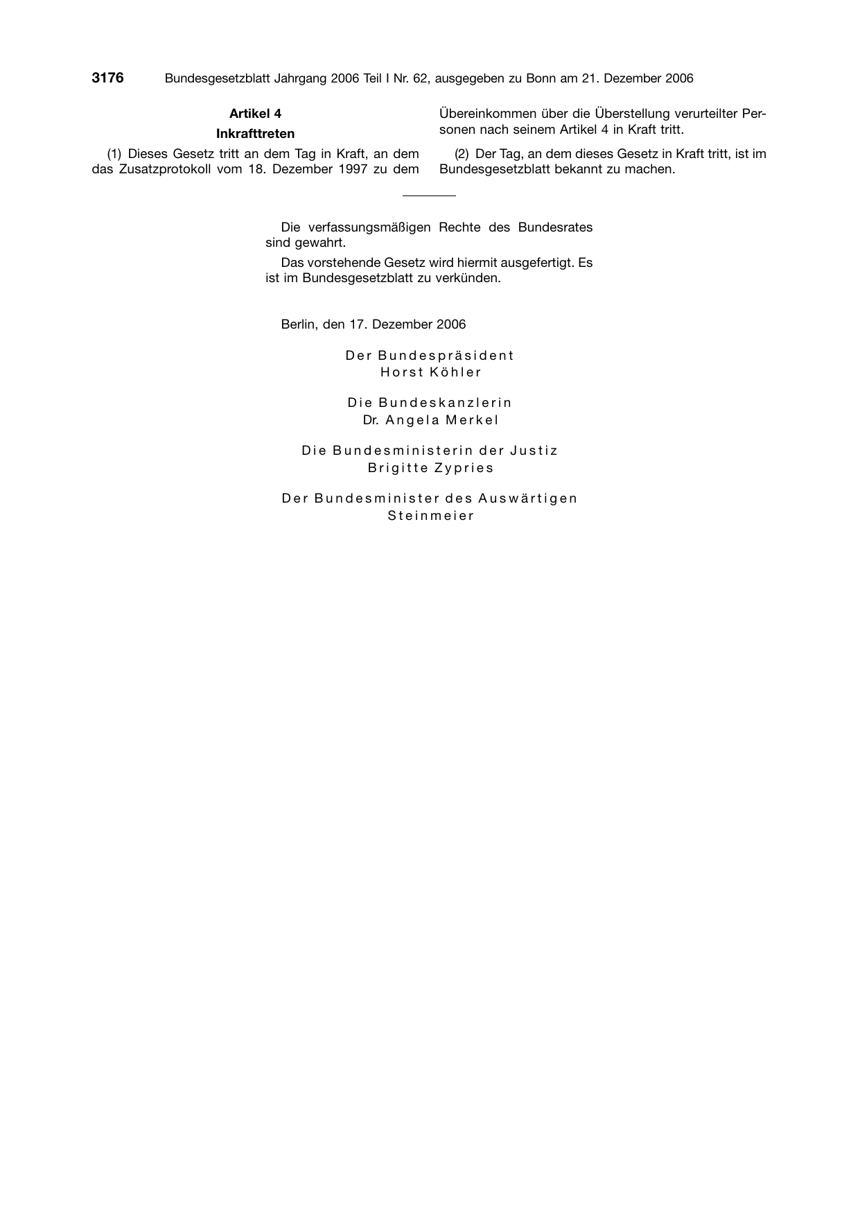 BGBl. 2006, Seite 3176 — Originalseite als Abbildung