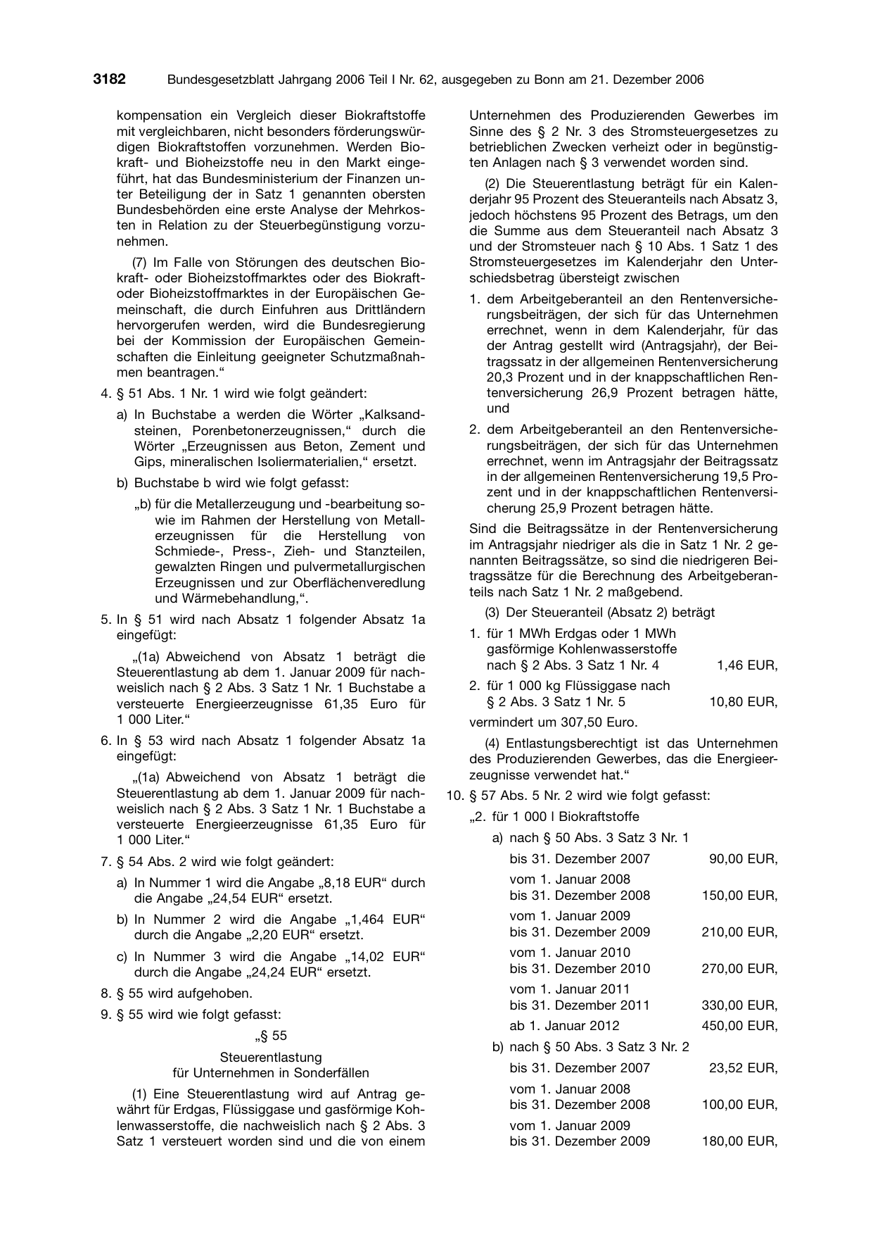 BGBl. 2006, Seite 3182 — Originalseite als Abbildung