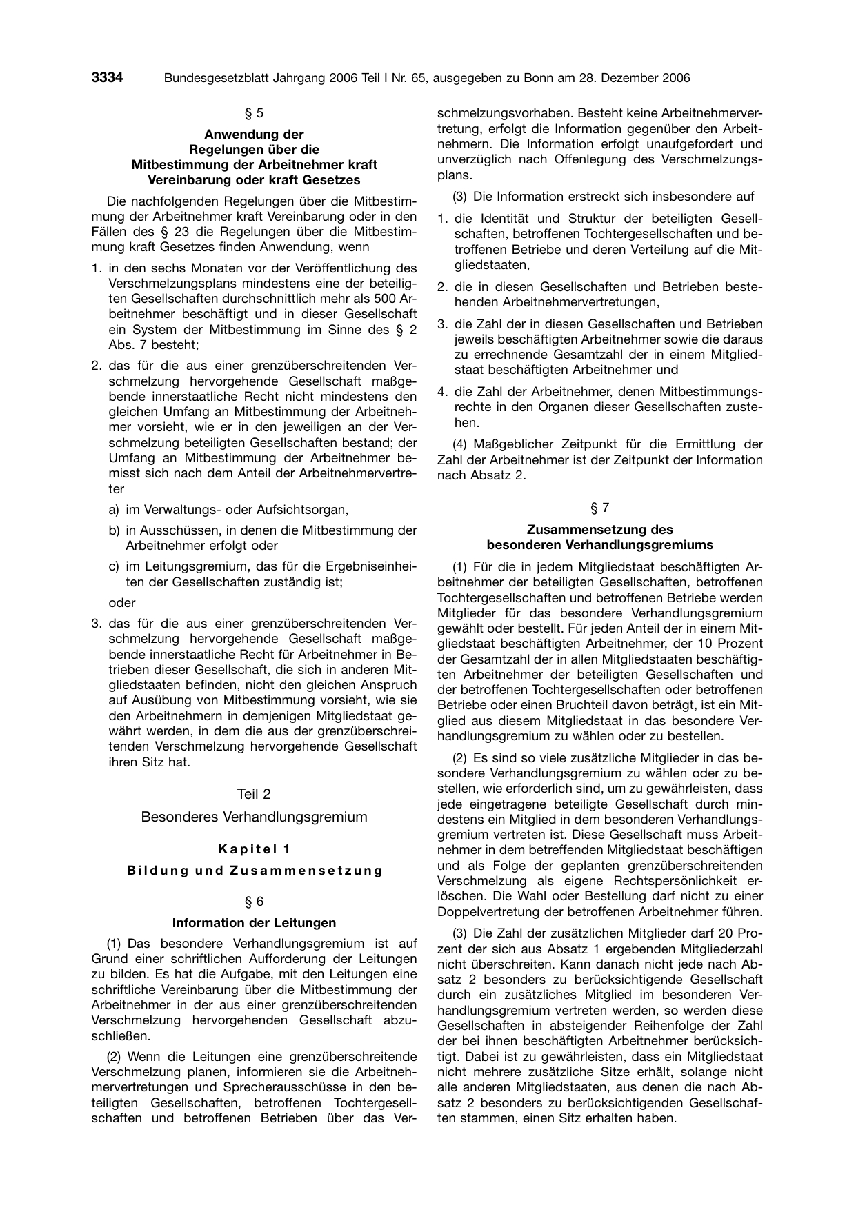BGBl. 2006, Seite 3334 — Originalseite als Abbildung