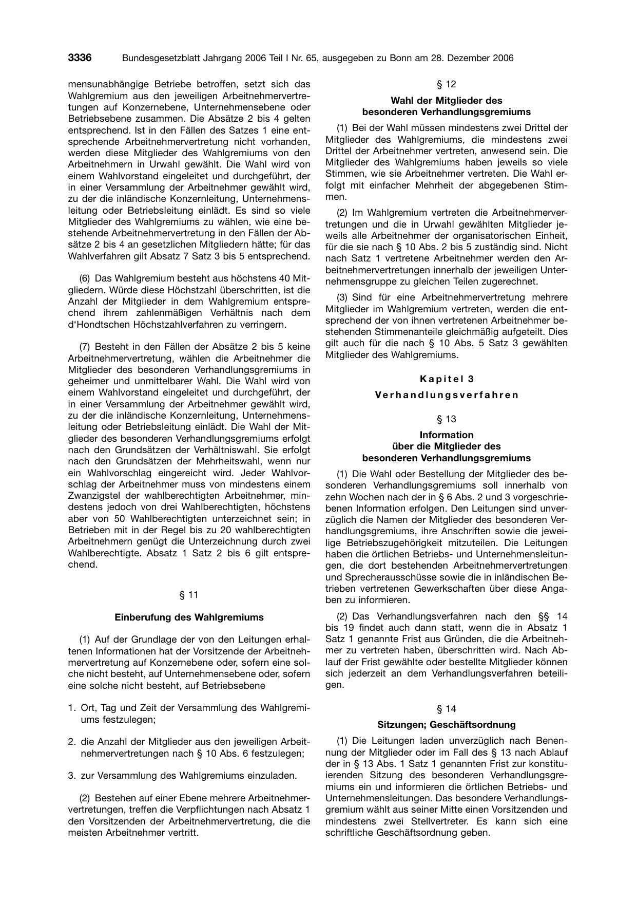 BGBl. 2006, Seite 3336 — Originalseite als Abbildung