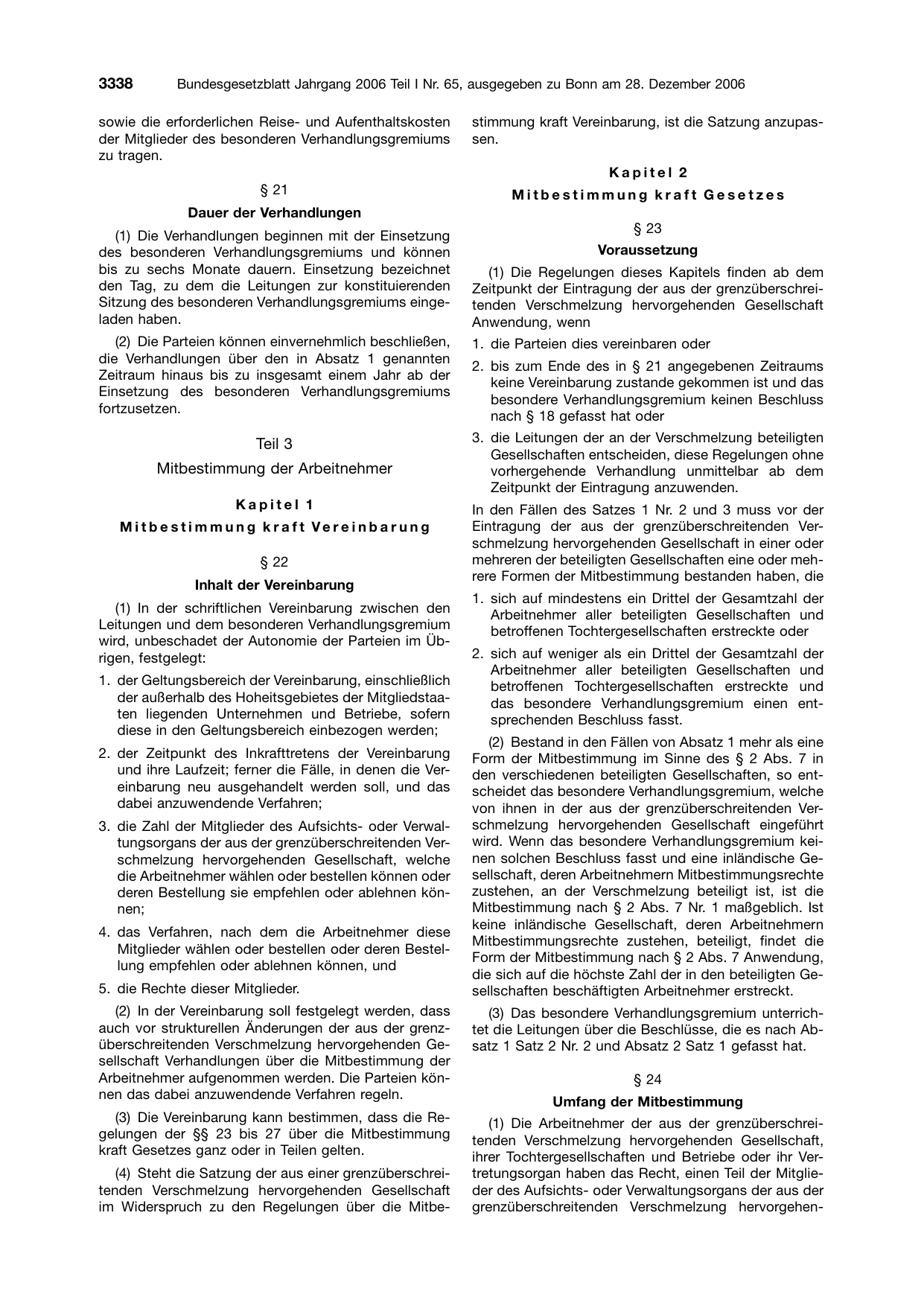 BGBl. 2006, Seite 3338 — Originalseite als Abbildung
