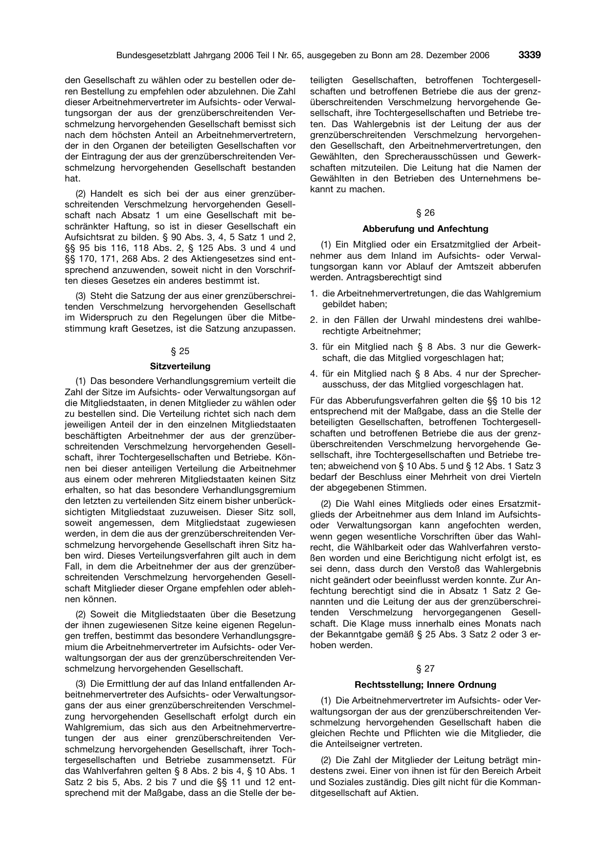 BGBl. 2006, Seite 3339 — Originalseite als Abbildung