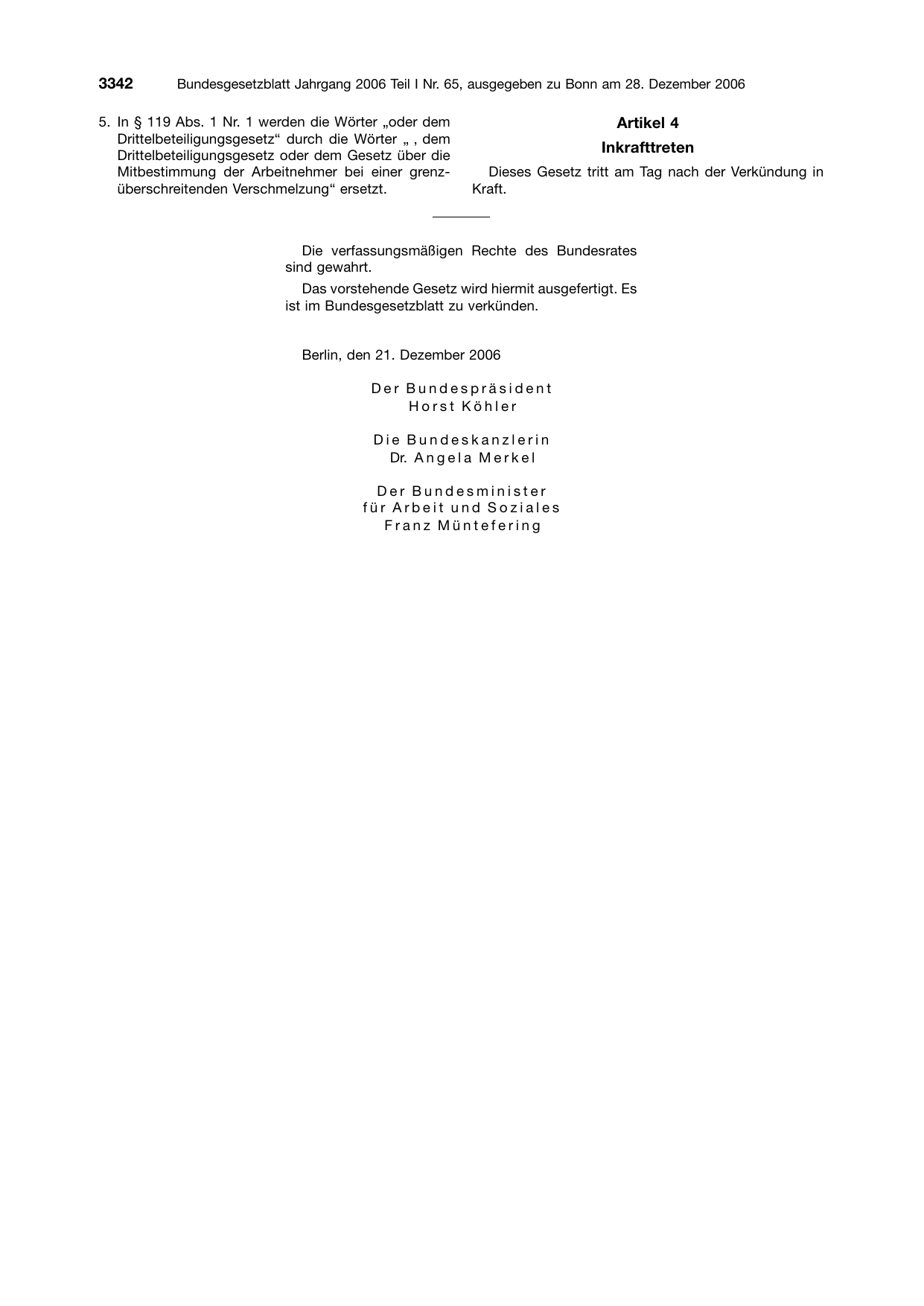 BGBl. 2006, Seite 3342 — Originalseite als Abbildung