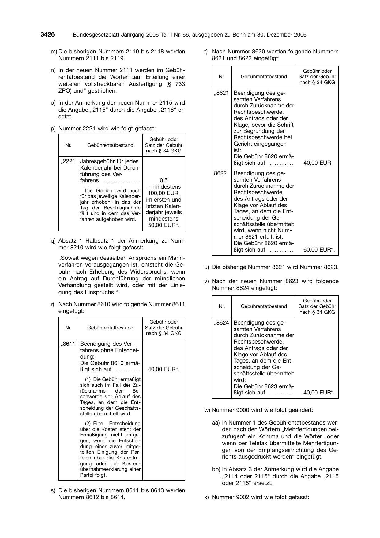 BGBl. 2006, Seite 3426 — Originalseite als Abbildung
