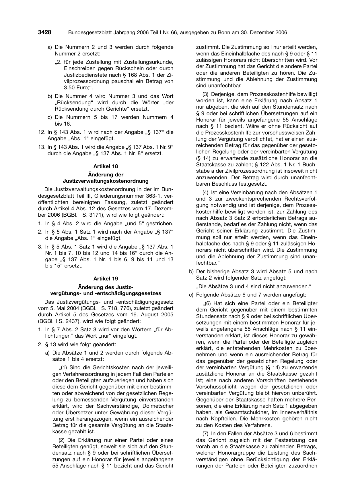 BGBl. 2006, Seite 3428 — Originalseite als Abbildung