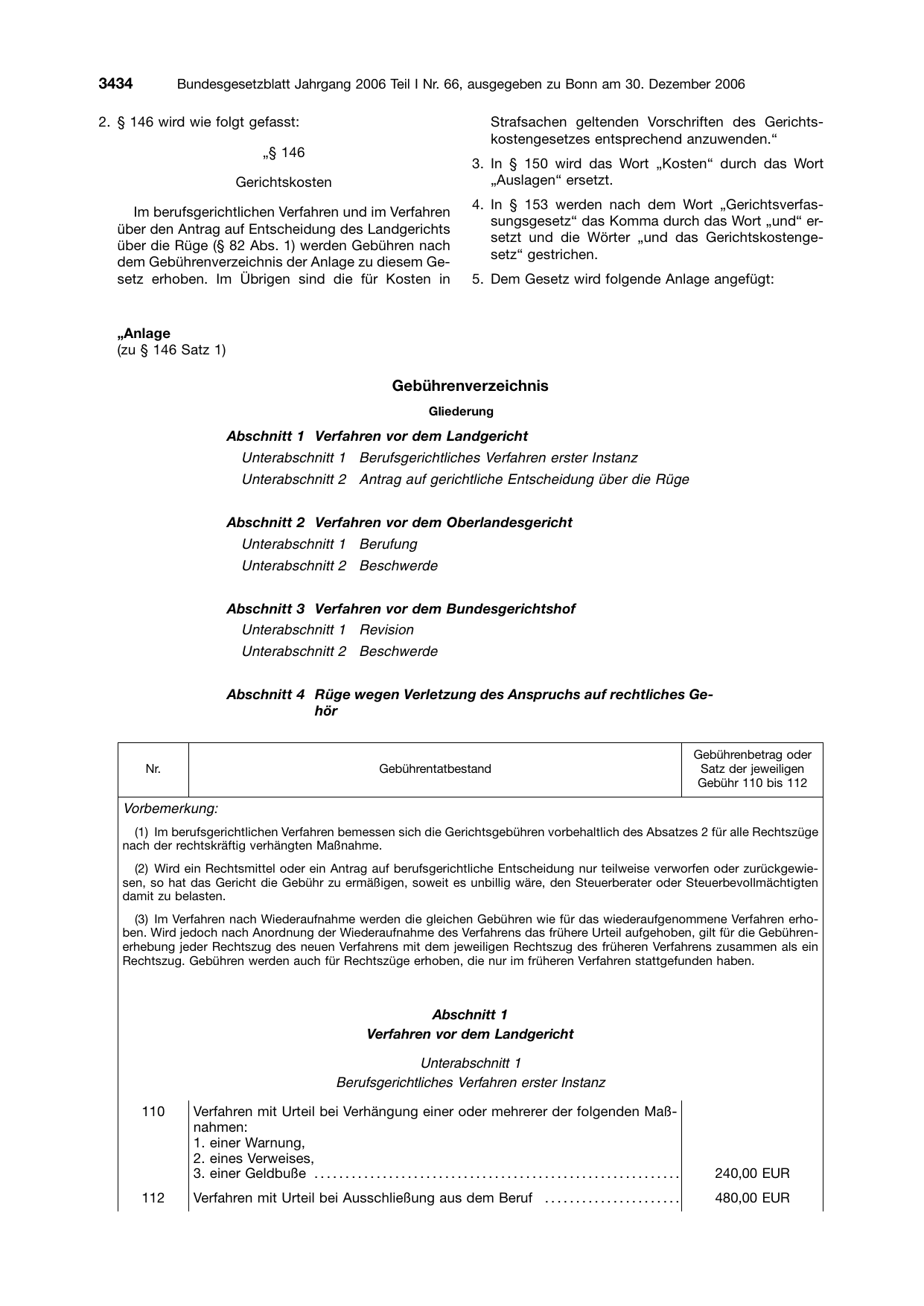 BGBl. 2006, Seite 3434 — Originalseite als Abbildung