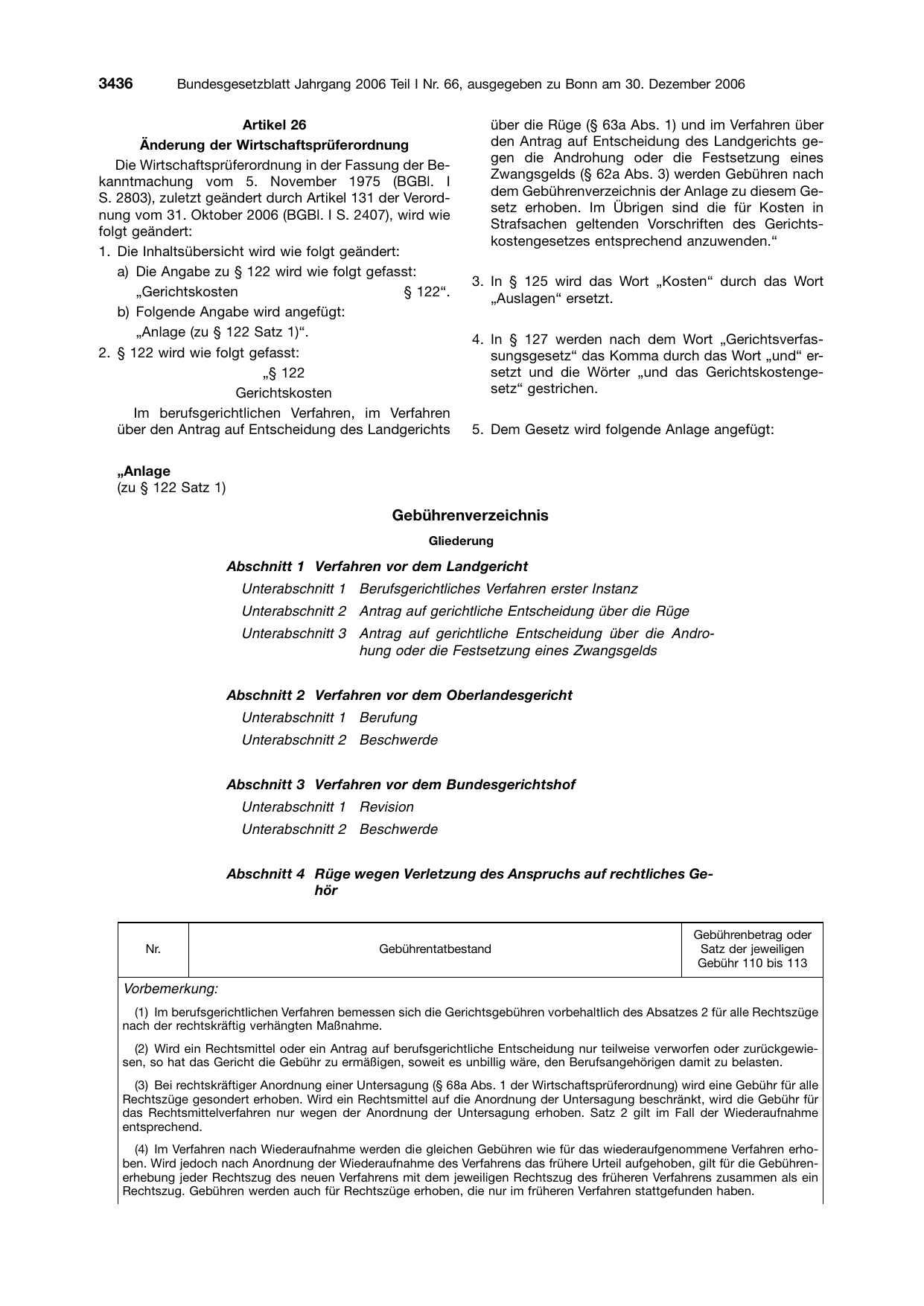 BGBl. 2006, Seite 3436 — Originalseite als Abbildung