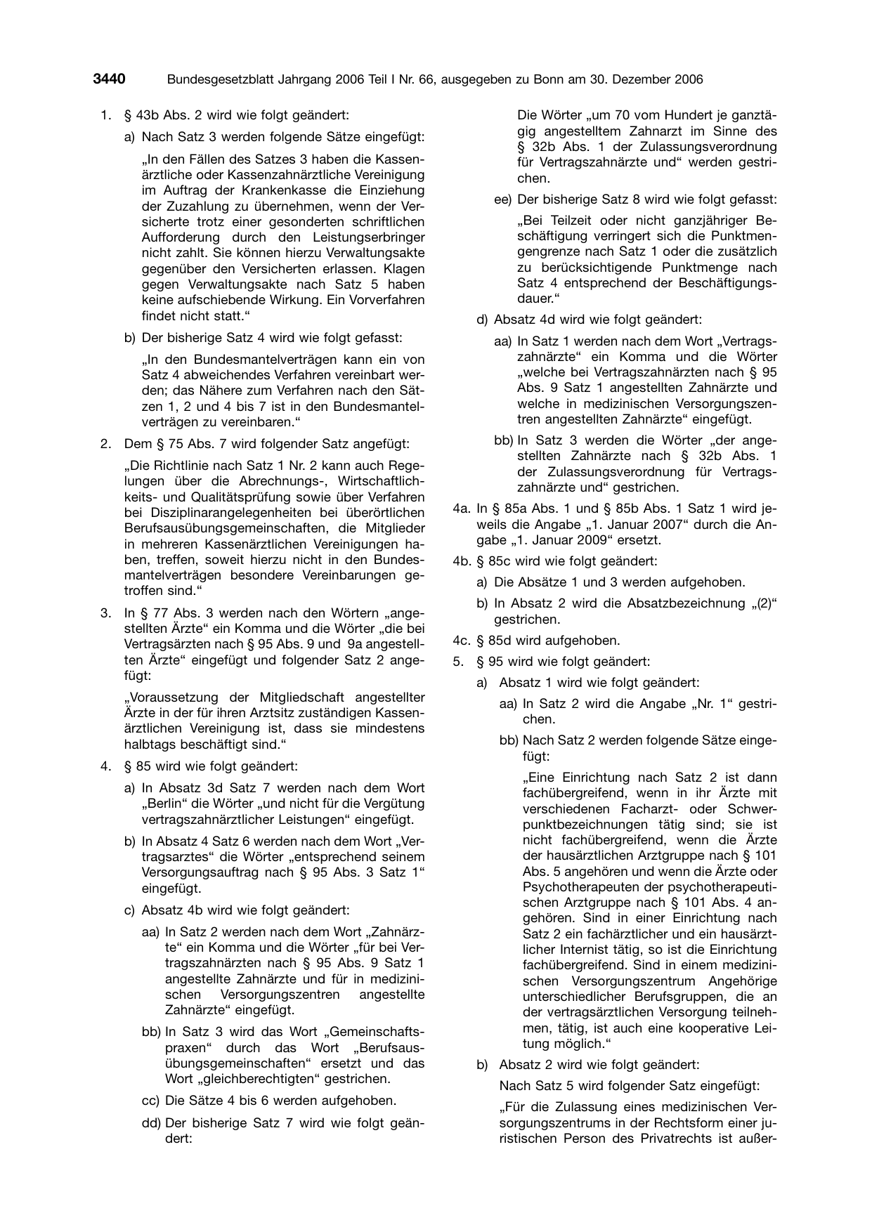 BGBl. 2006, Seite 3440 — Originalseite als Abbildung
