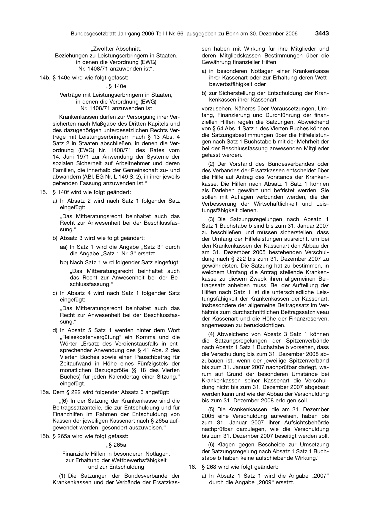BGBl. 2006, Seite 3443 — Originalseite als Abbildung