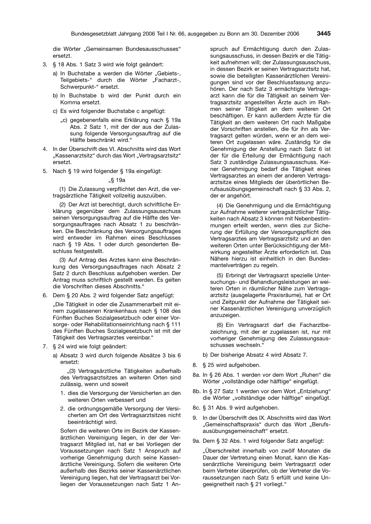 BGBl. 2006, Seite 3445 — Originalseite als Abbildung