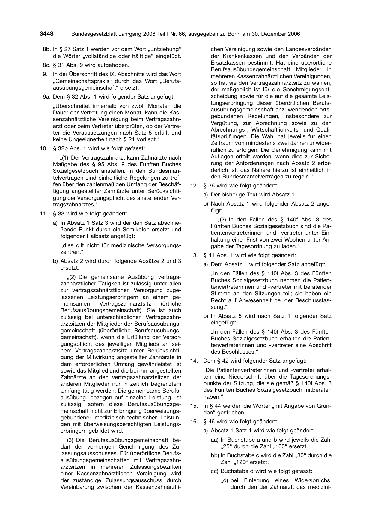 BGBl. 2006, Seite 3448 — Originalseite als Abbildung