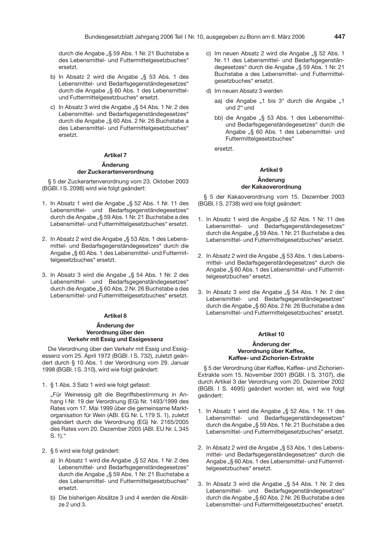 BGBl. 2006, Seite 447 — Originalseite als Abbildung
