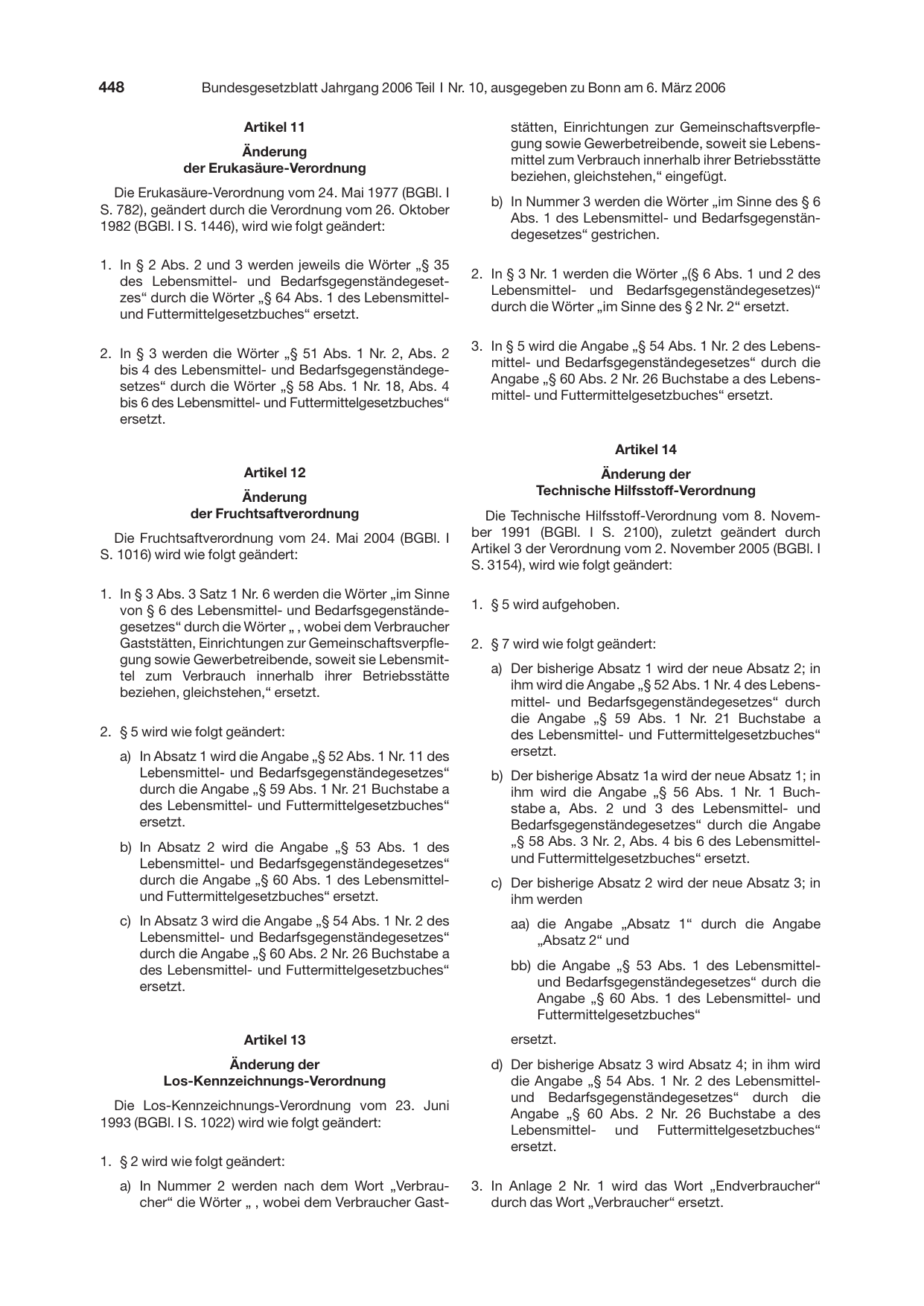 BGBl. 2006, Seite 448 — Originalseite als Abbildung