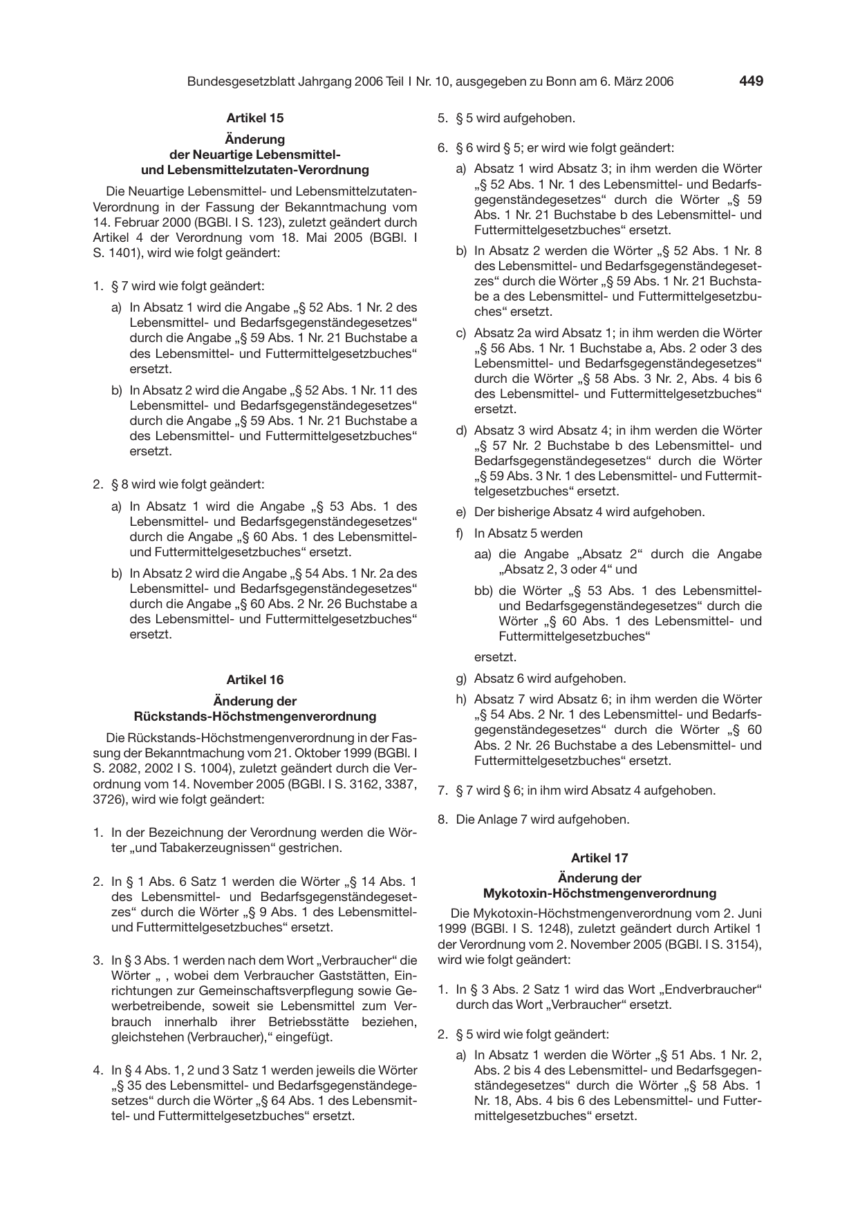 BGBl. 2006, Seite 449 — Originalseite als Abbildung