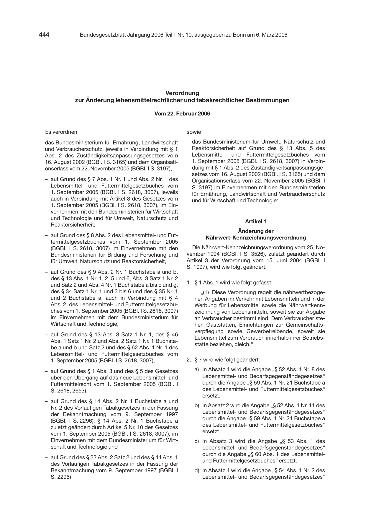 BGBl. 2006, Seite 444 — Originalseite als Abbildung