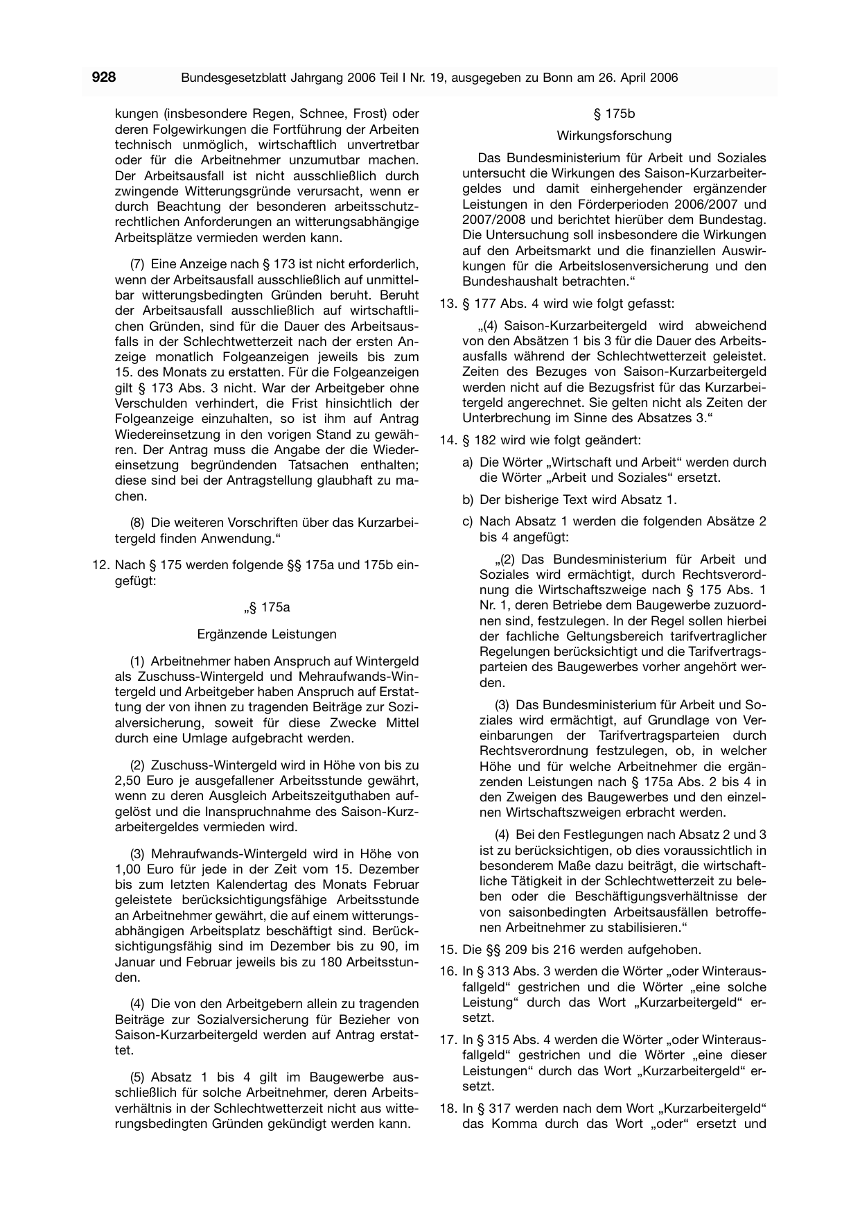 BGBl. 2006, Seite 928 — Originalseite als Abbildung